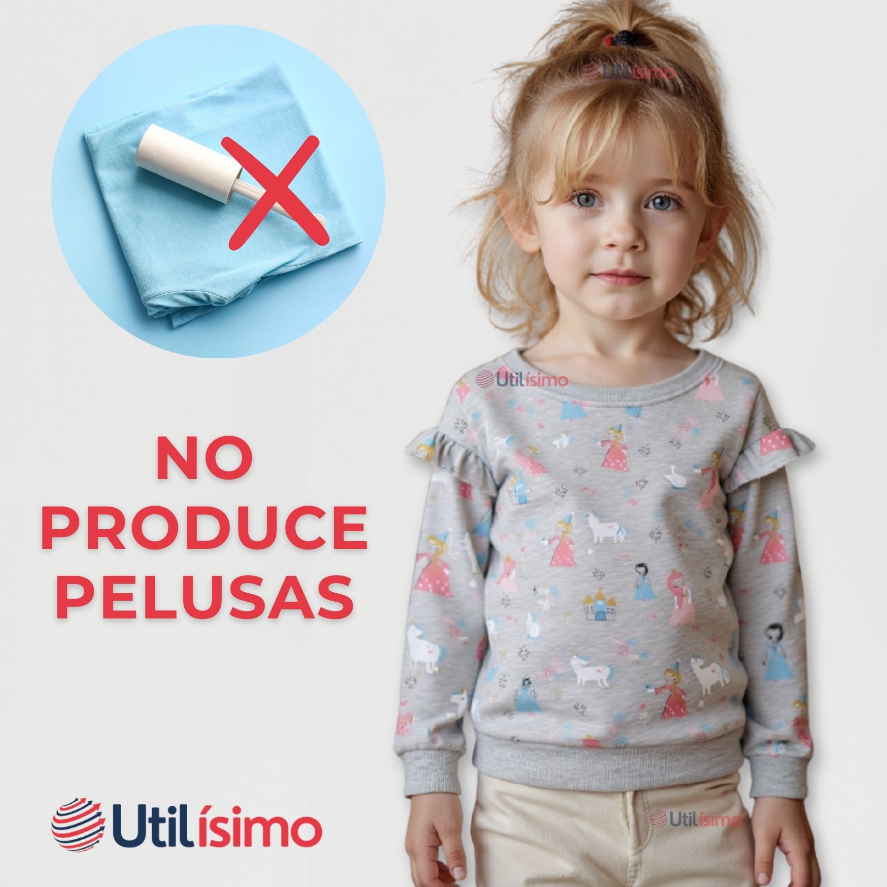 POLERÓN NIÑA MANGA LARGA 100% ALGODÓN GRIS PRINCESAS - 7