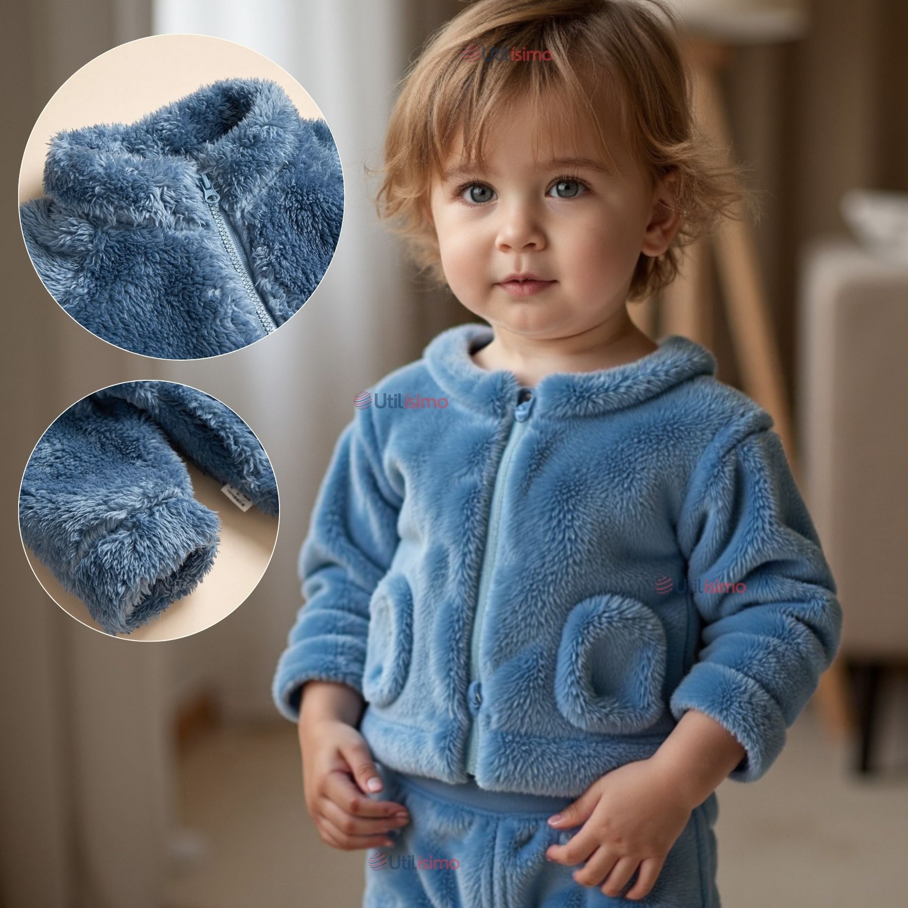 CONJUNTO FRIZADO POLAR 2 PIEZAS NIÑO AZUL - 1