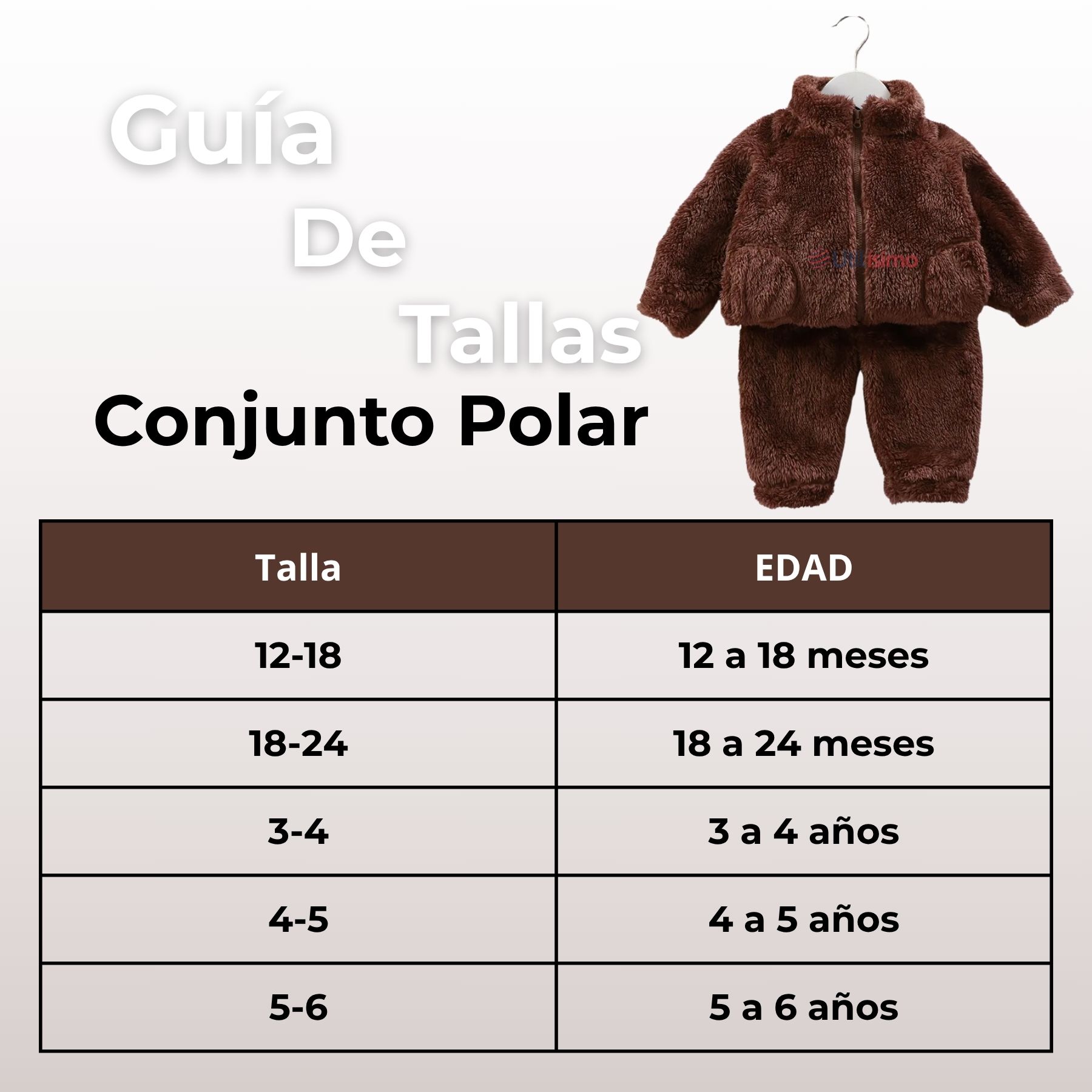 CONJUNTO FRIZADO POLAR 2 PIEZAS NIÑO MARRON - 3