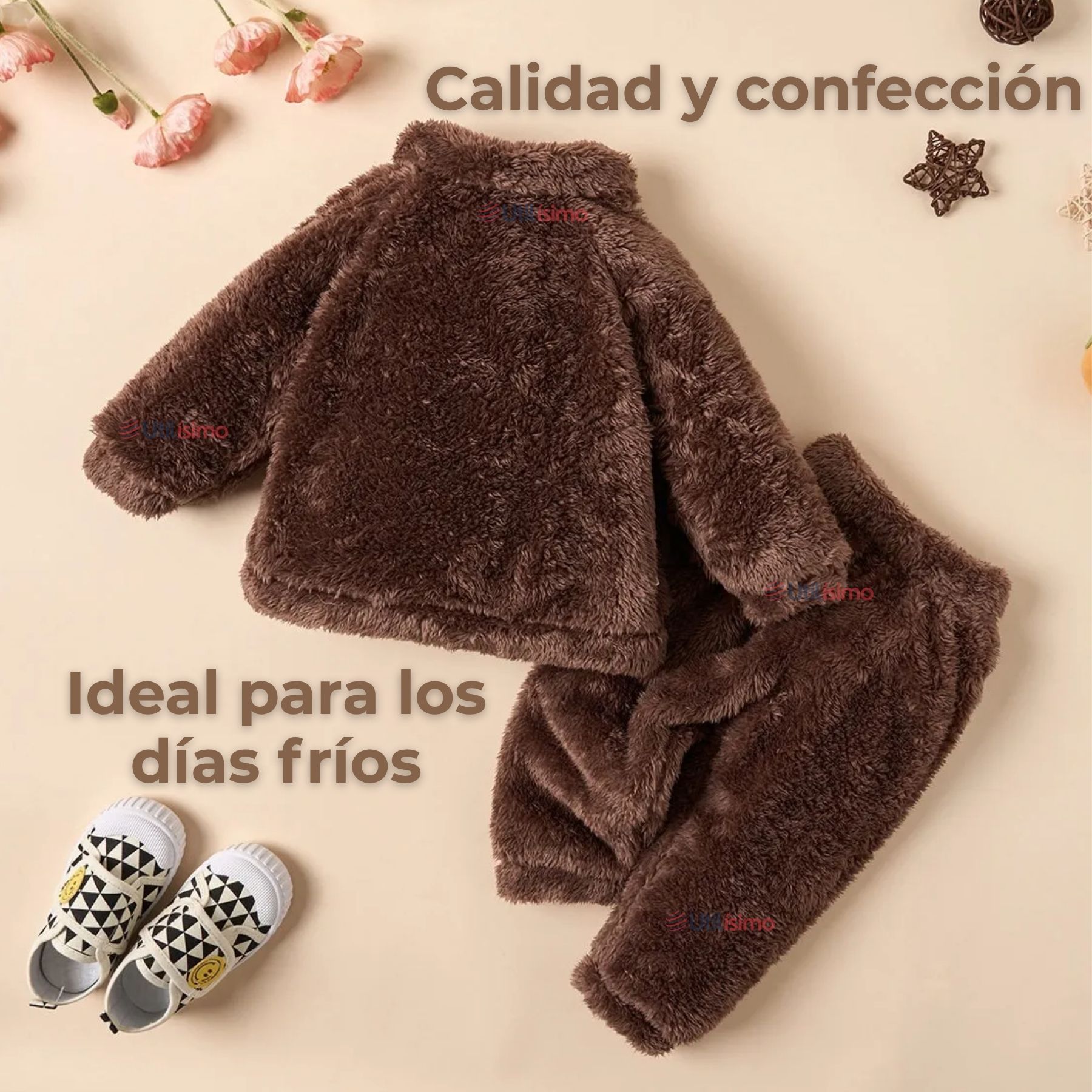 CONJUNTO FRIZADO POLAR 2 PIEZAS NIÑO MARRON - 7