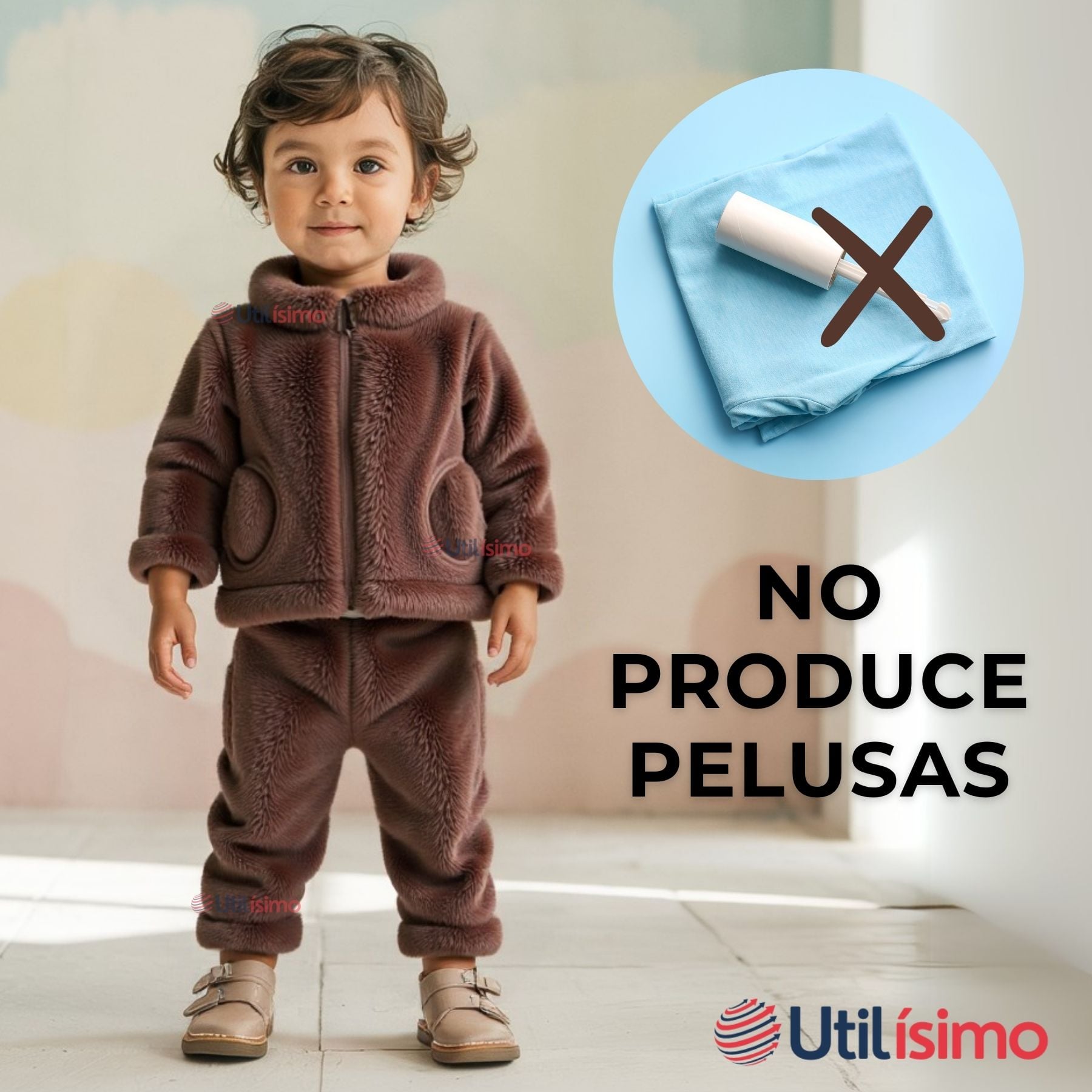 CONJUNTO FRIZADO POLAR 2 PIEZAS NIÑO MARRON - 9