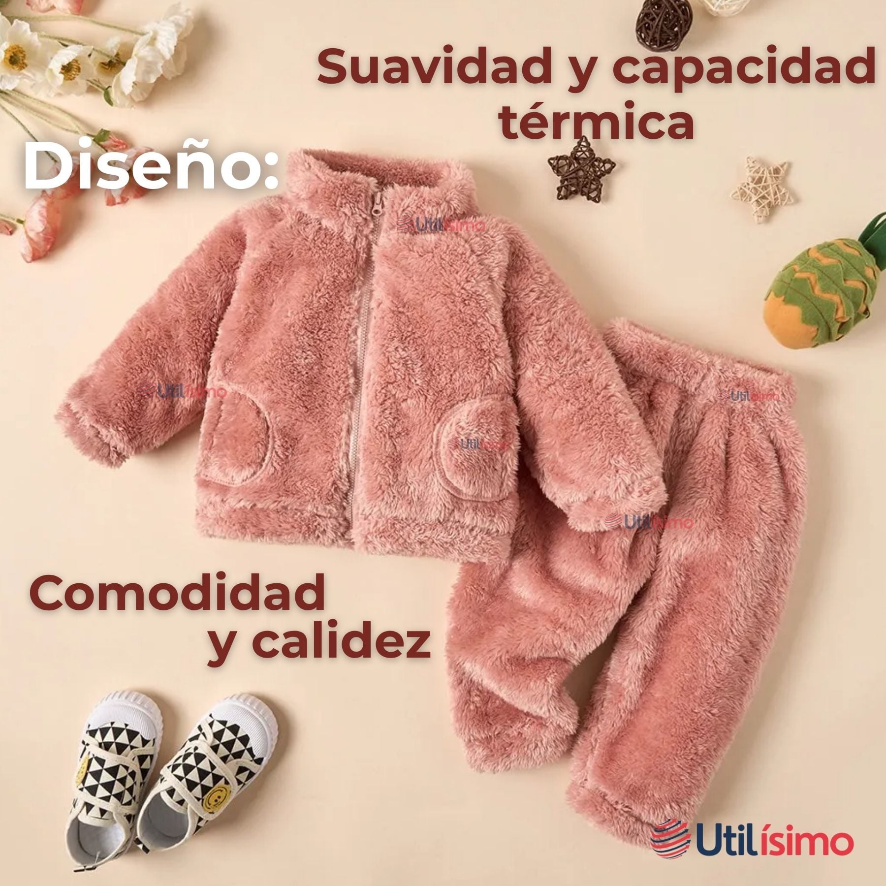 CONJUNTO FRIZADO POLAR 2 PIEZAS NIÑA ROSADO - 3