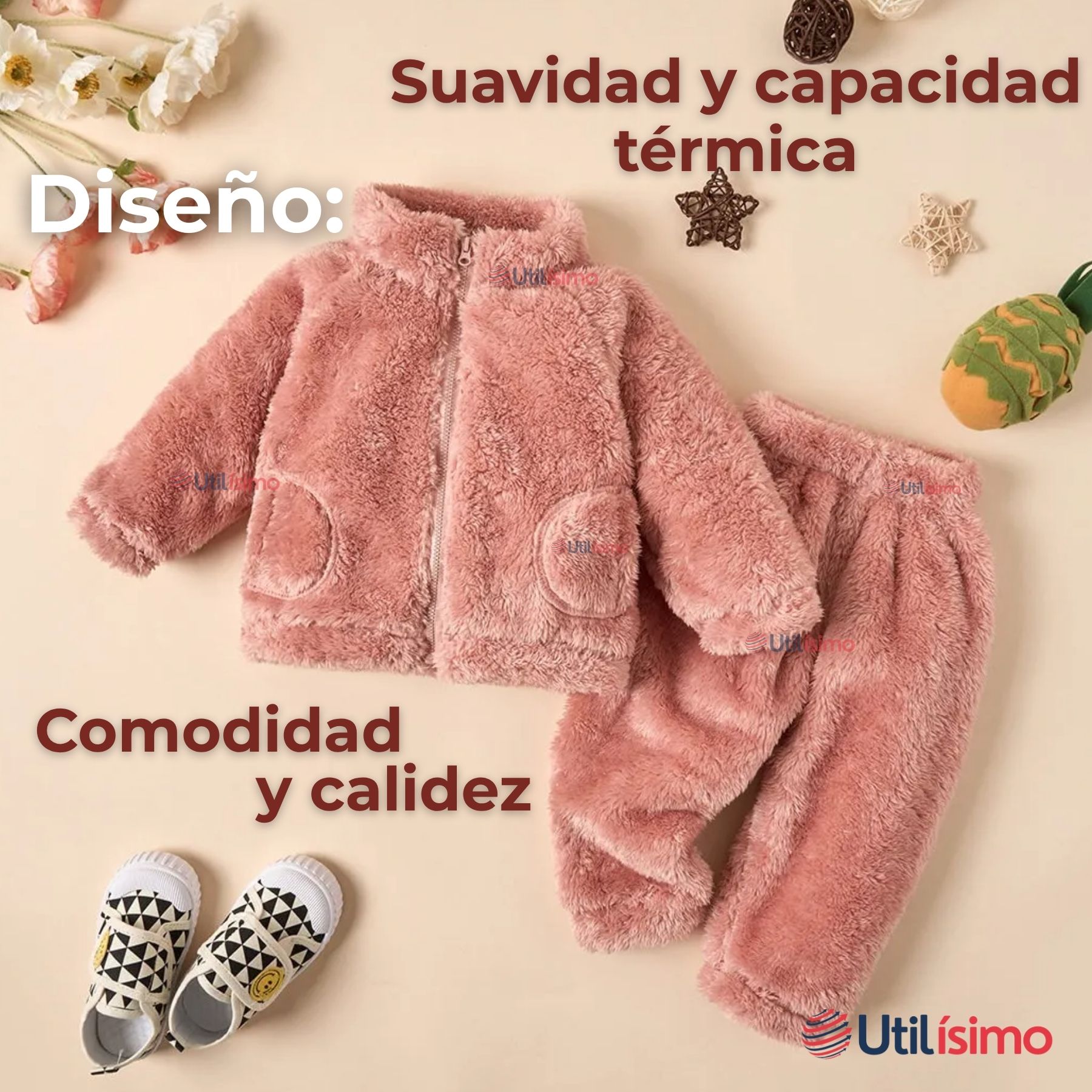 CONJUNTO FRIZADO POLAR 2 PIEZAS NIÑA ROSADO - 3