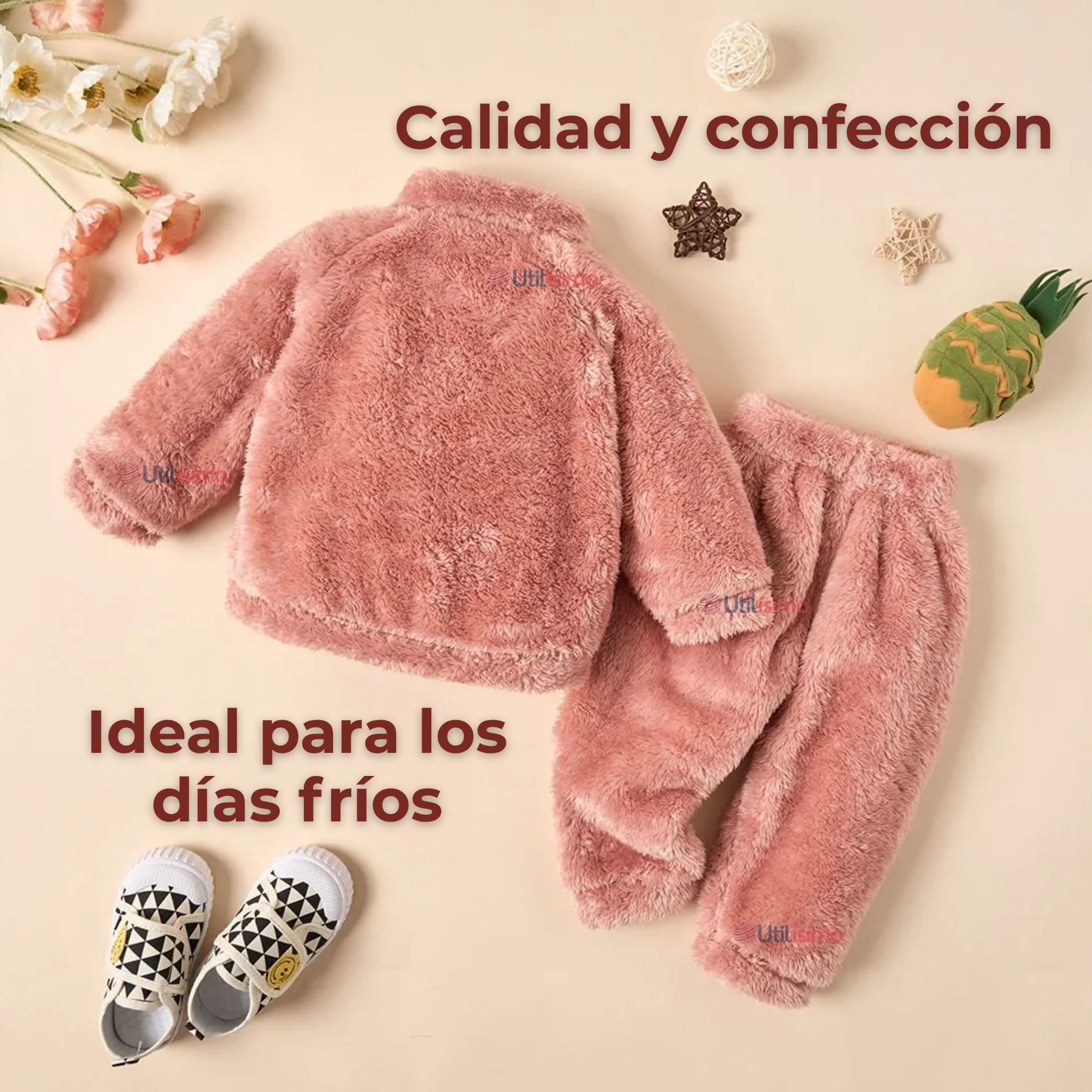 CONJUNTO FRIZADO POLAR 2 PIEZAS NIÑA ROSADO - 8