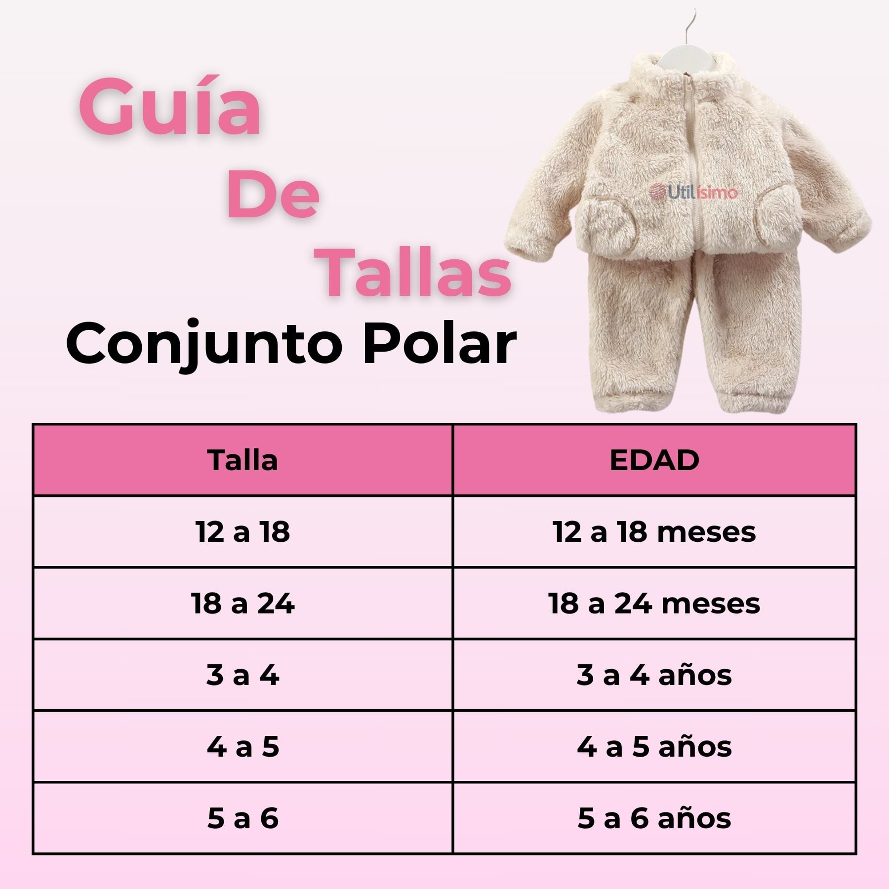 CONJUNTO FRIZADO POLAR 2 PIEZAS NIÑA EN COLOR BLANCO - 3
