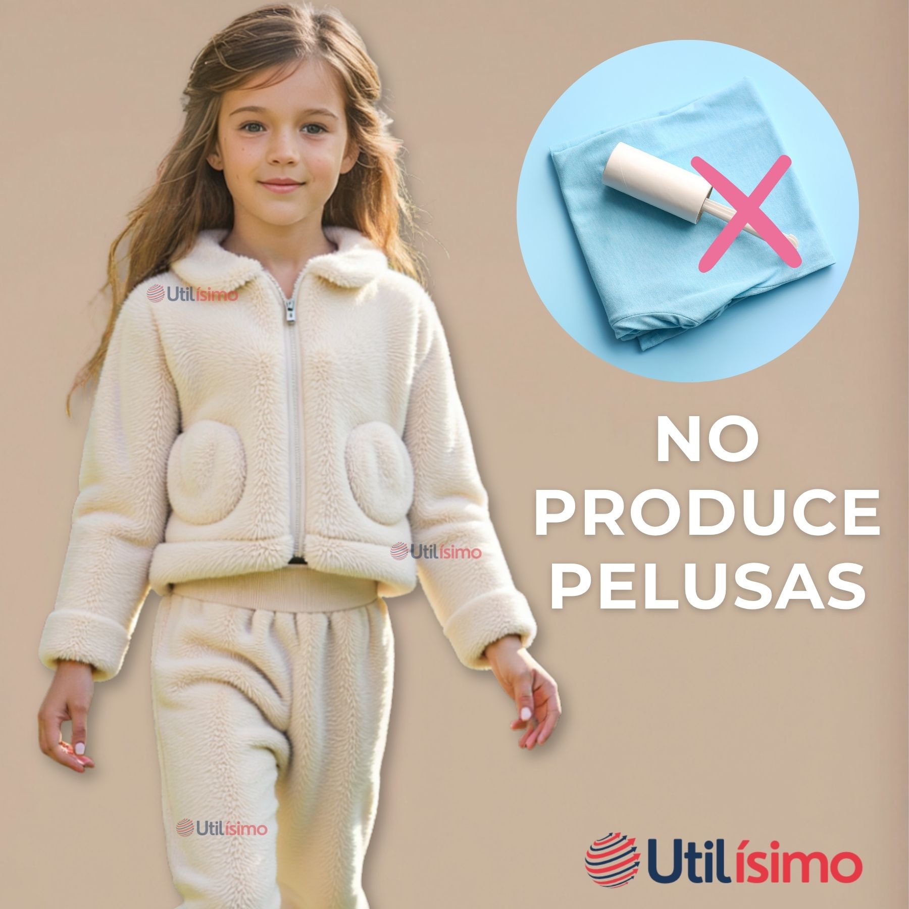 CONJUNTO FRIZADO POLAR 2 PIEZAS NIÑA EN COLOR BLANCO - 9