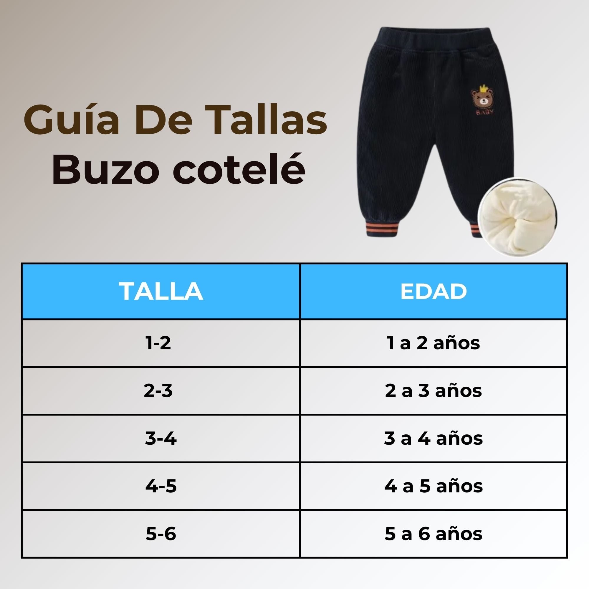 BUZO COTELÉ FORRADO EN POLAR NIÑO EN COLOR NEGRO - 4