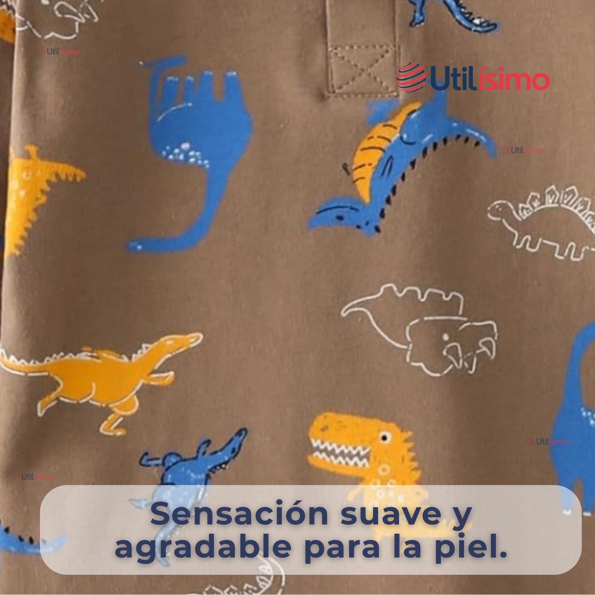 POLERA PIQUÉ MANGA LARGA NIÑO CON ESTAMPADO DE DINOSAURIOS MARRÓN - 5