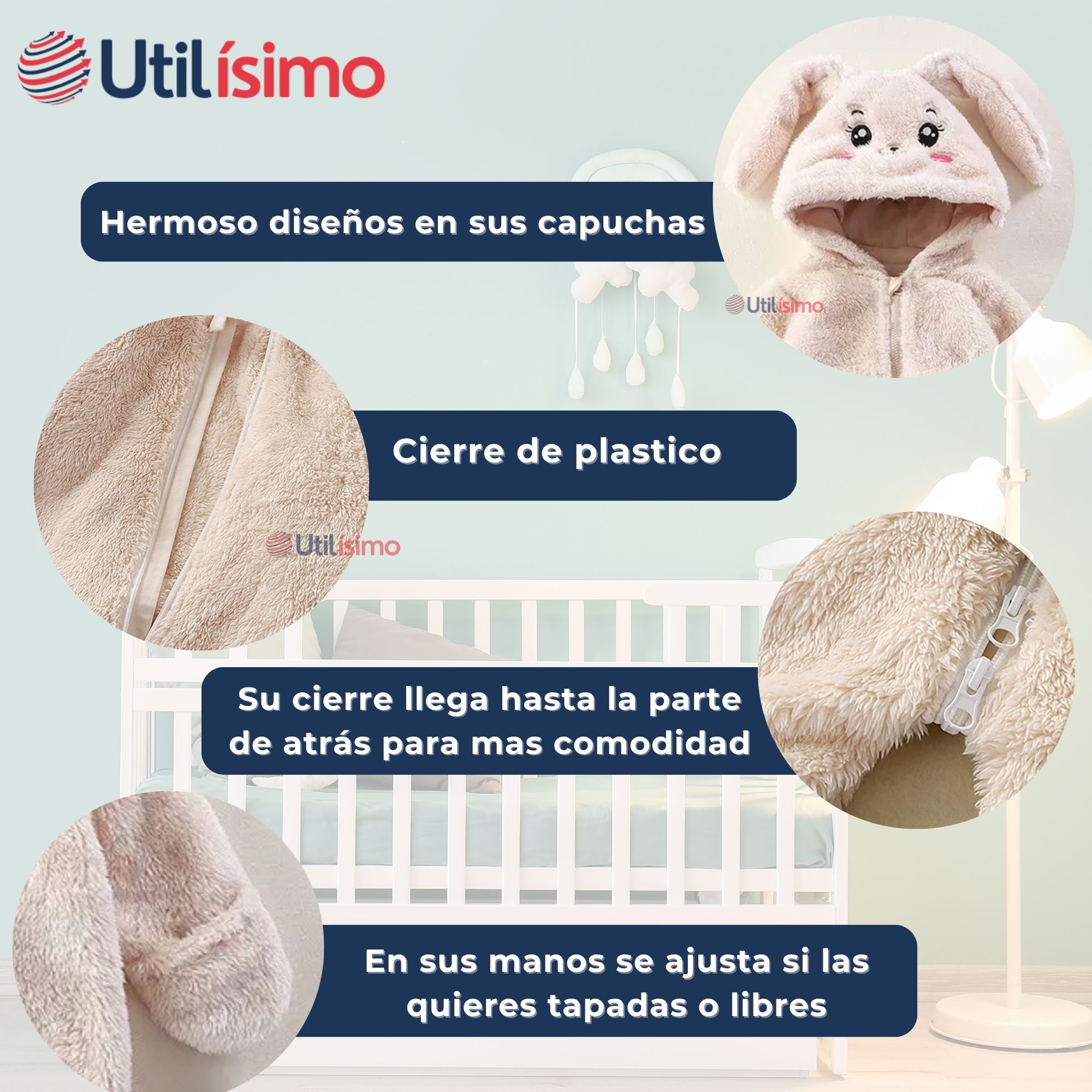 ENTERITO OSO CON CAPUCHA BEBE POLAR MARRÓN - 4