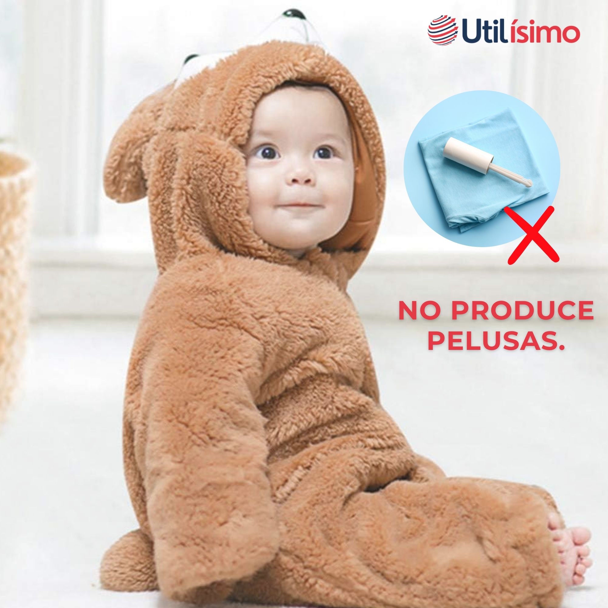 ENTERITO OSO CON CAPUCHA BEBE POLAR MARRÓN - 7