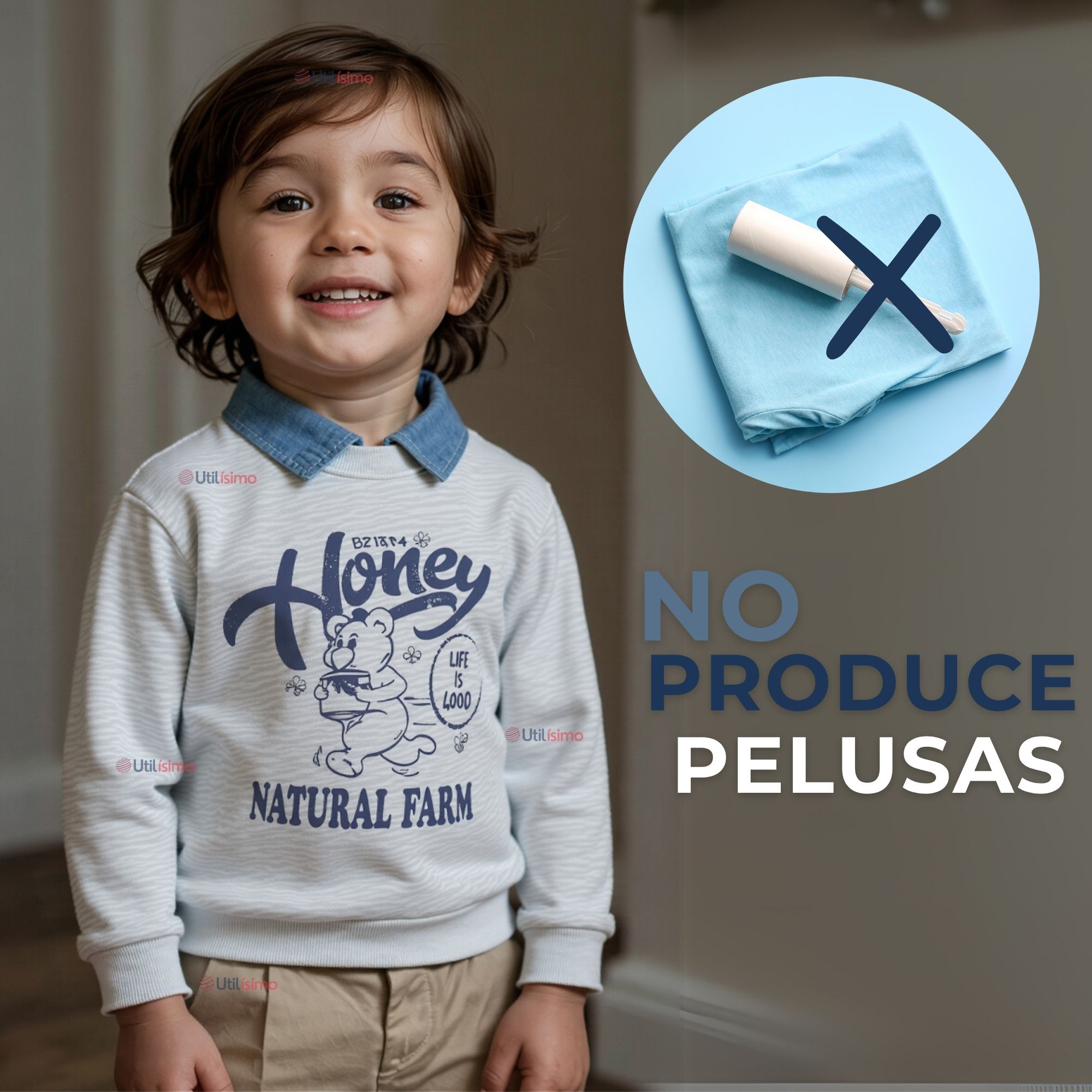 POLERÓN ESTILO PIQUE MANGA LARGA NIÑO 100% ALGODÓN GRIS - 2