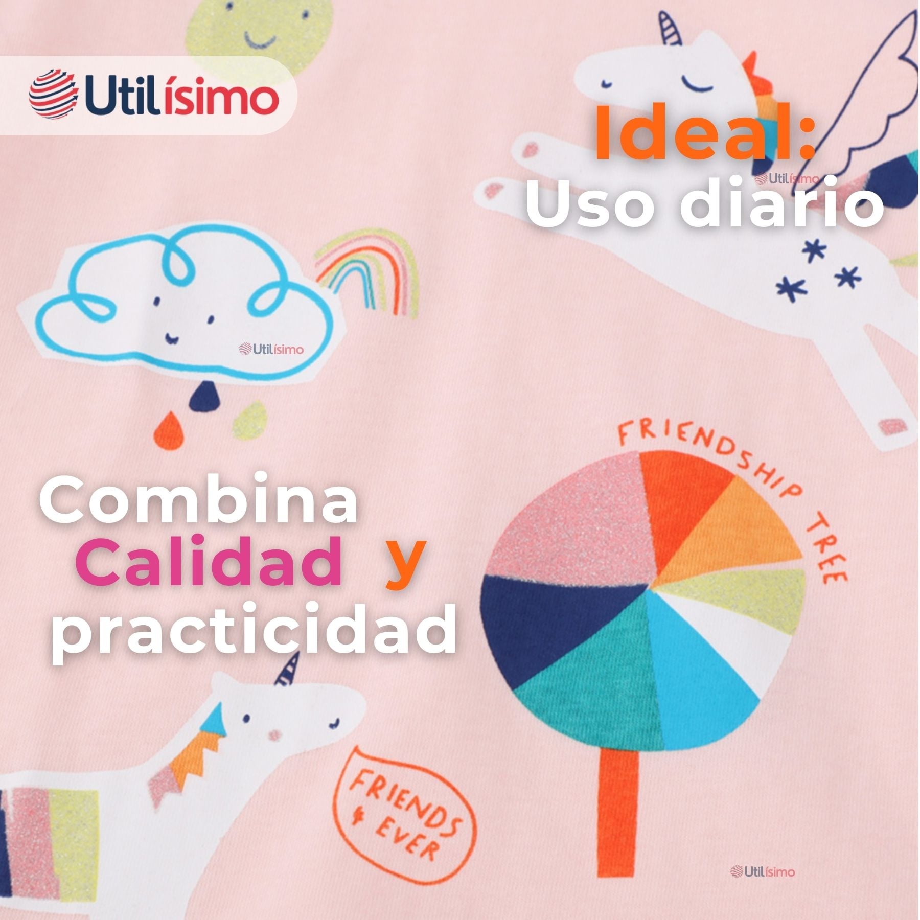 POLERA MANGA LARGA NIÑA 100% ALGODÓN DINOSAURO UNICORNIO ROSADO CAMISETA - 5