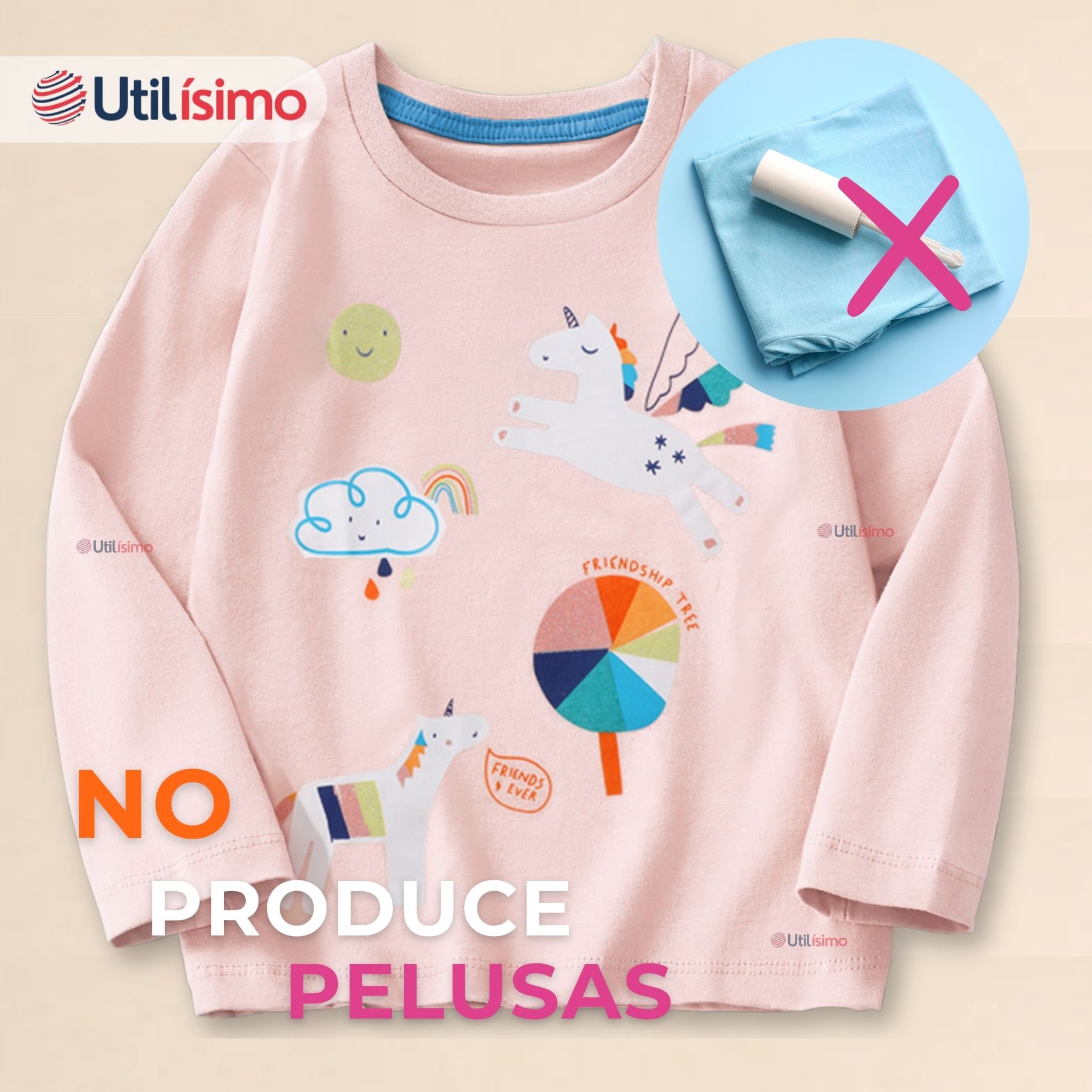 POLERA MANGA LARGA NIÑA 100% ALGODÓN DINOSAURO UNICORNIO ROSADO CAMISETA - 2