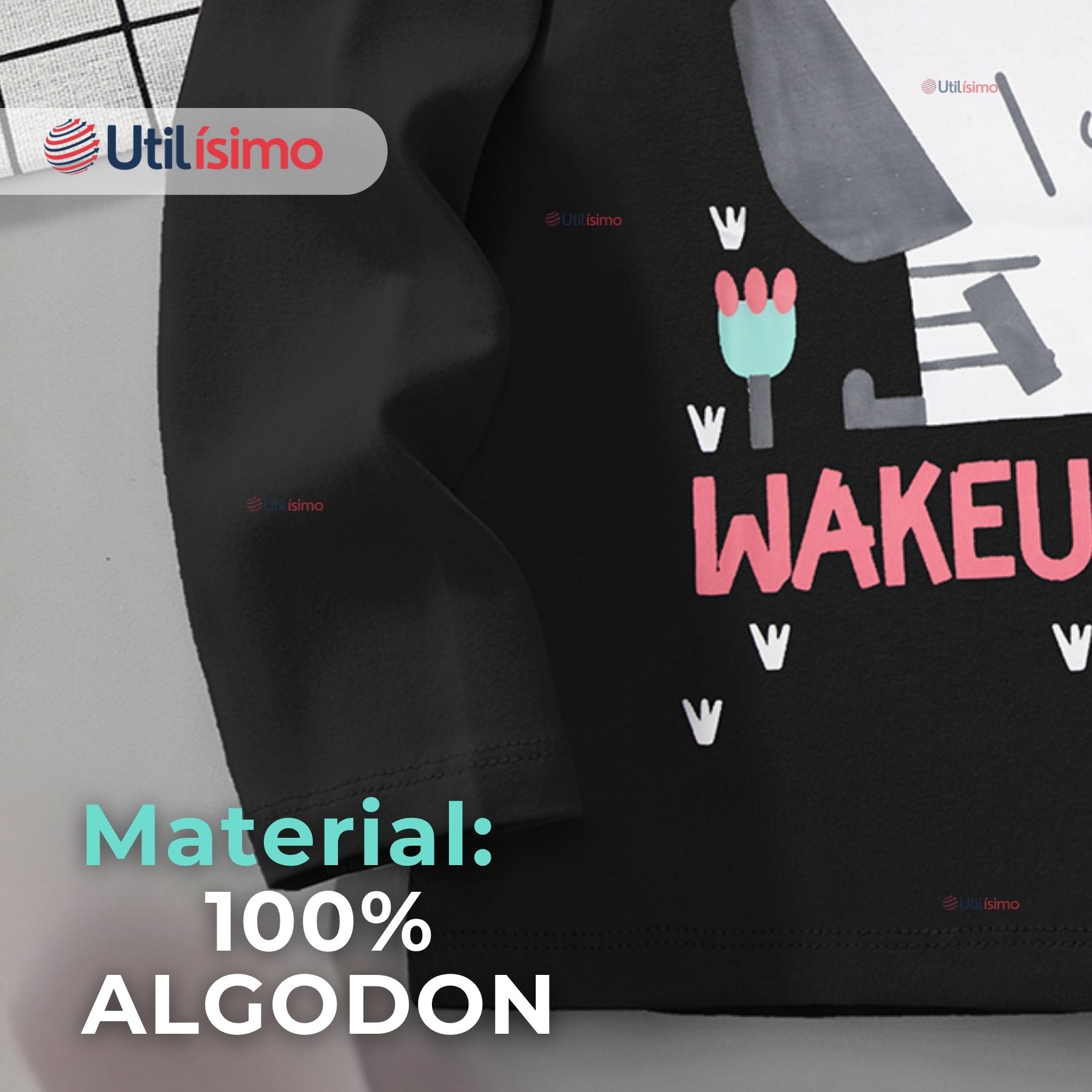 POLERA MANGA LARGA NIÑA 100% ALGODÓN ZEBRA EN COLOR NEGRO CAMISETA - 9
