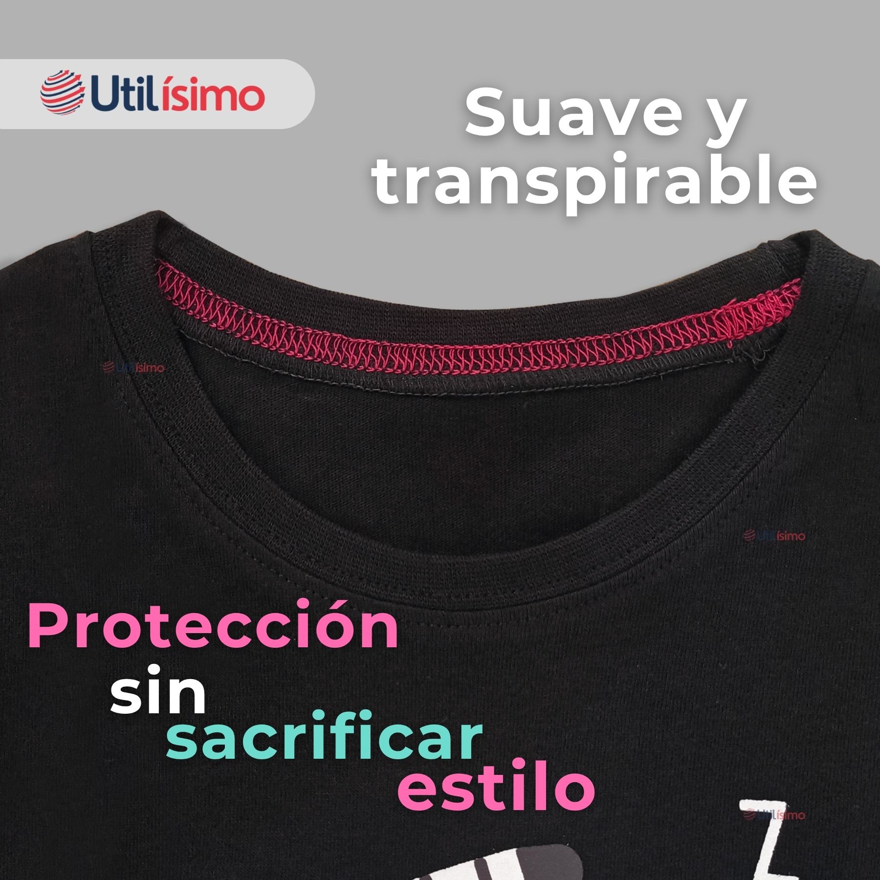 POLERA MANGA LARGA NIÑA 100% ALGODÓN ZEBRA EN COLOR NEGRO CAMISETA - 7