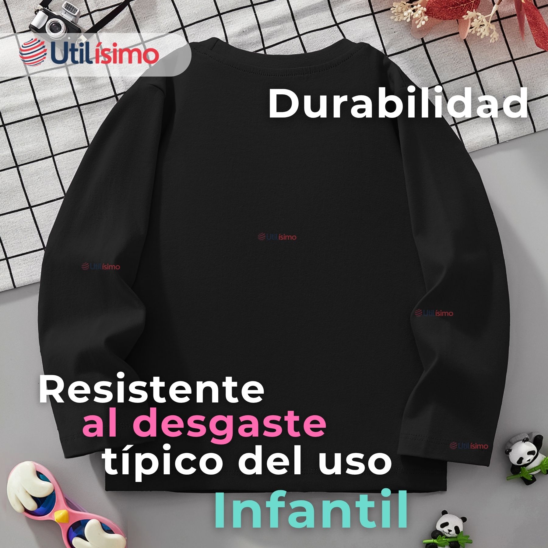 POLERA MANGA LARGA NIÑA 100% ALGODÓN ZEBRA EN COLOR NEGRO CAMISETA - 8