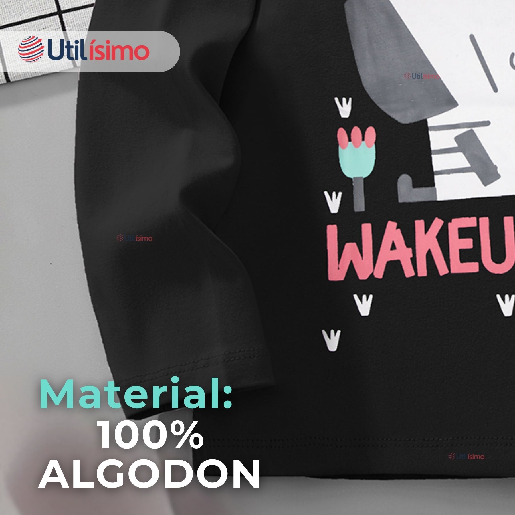 POLERA MANGA LARGA NIÑA 100% ALGODÓN ZEBRA EN COLOR NEGRO CAMISETA - 9
