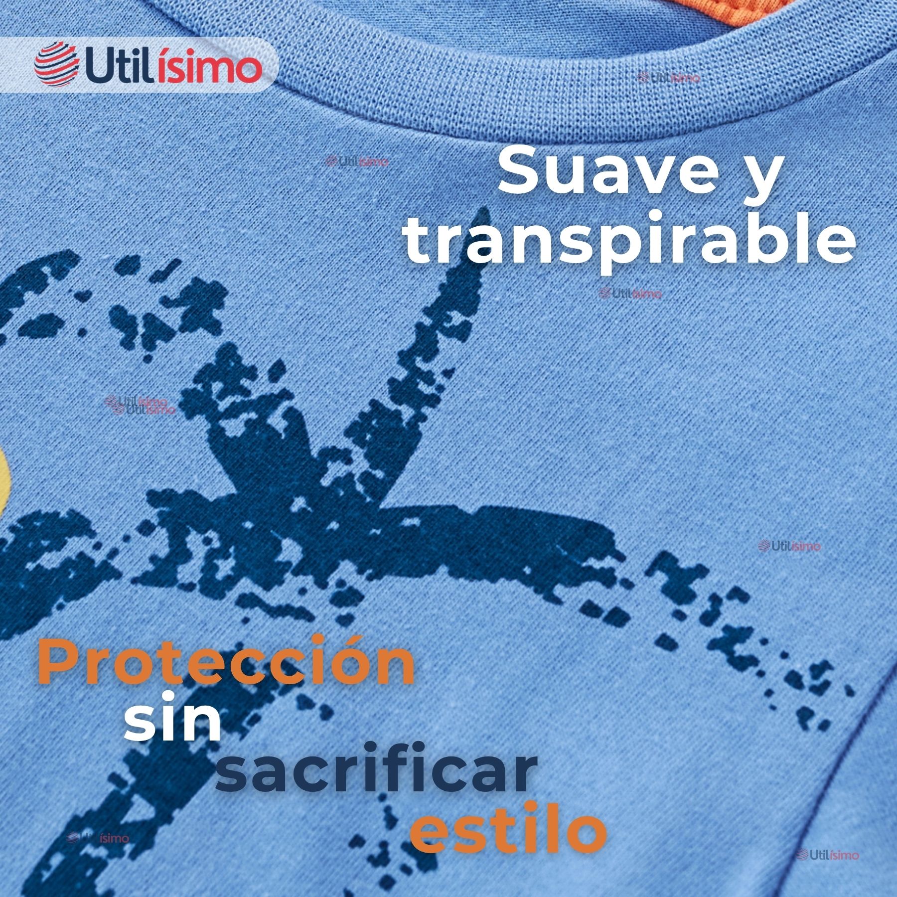 POLERA MANGA LARGA NIÑO 100% ALGODÓN COCODRILO AZUL CAMISETA - 7
