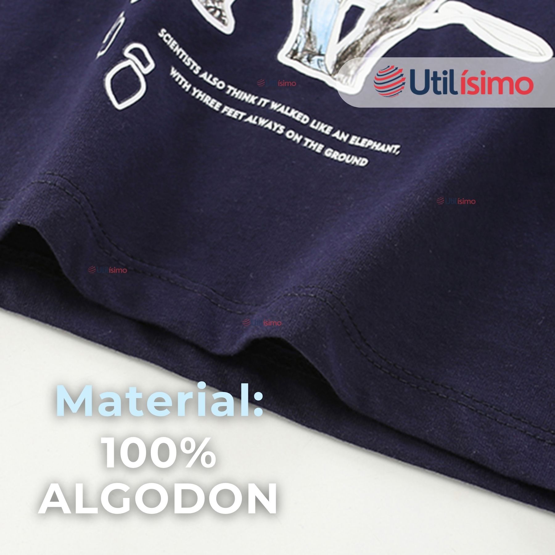 POLERA MANGA LARGA NIÑO 100% ALGODÓN DINOSAURIO AZUL CAMISETA - 11