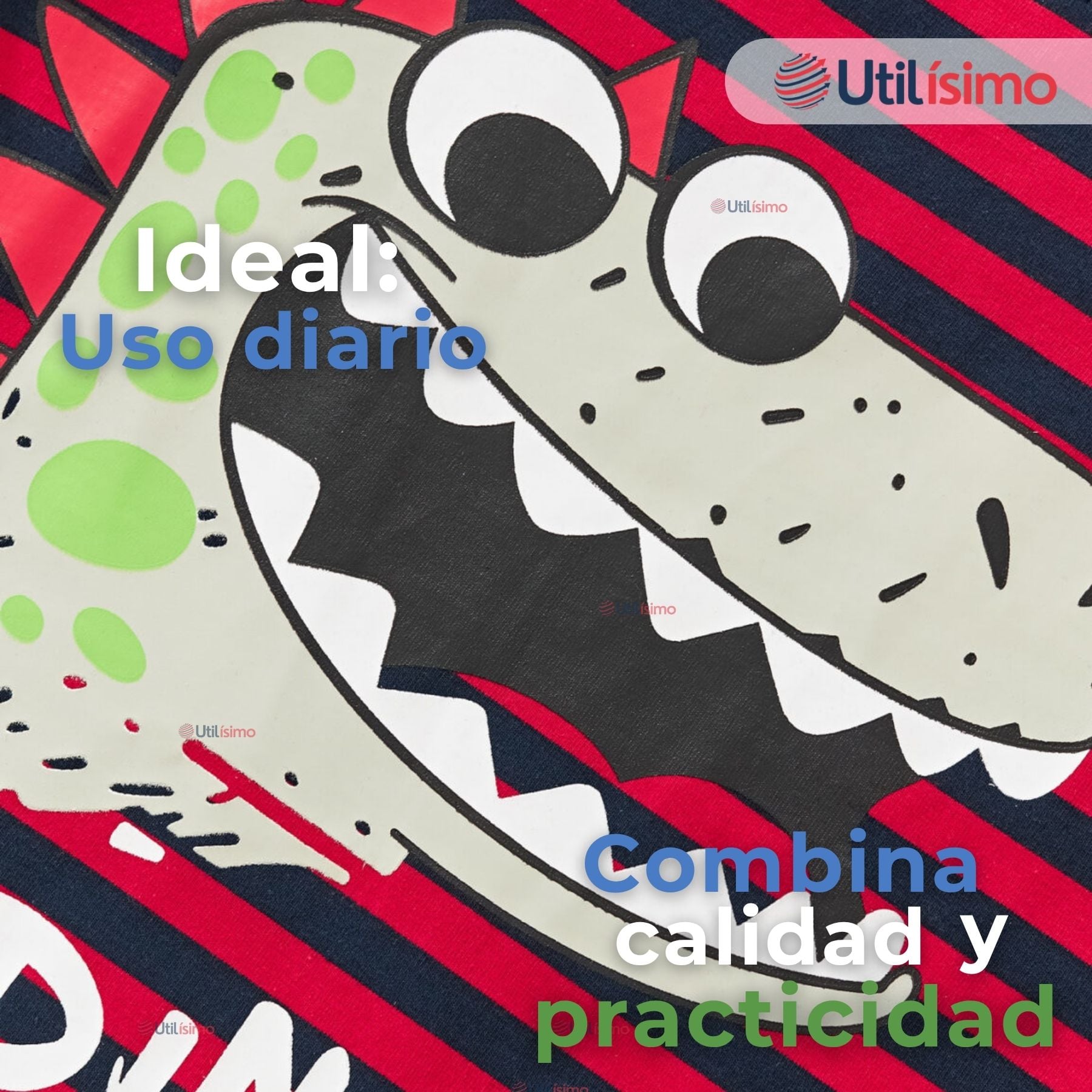 POLERA MANGA LARGA NIÑO 100% ALGODÓN DINOSAURIO EN COLOR ROJO CAMISETA - 5