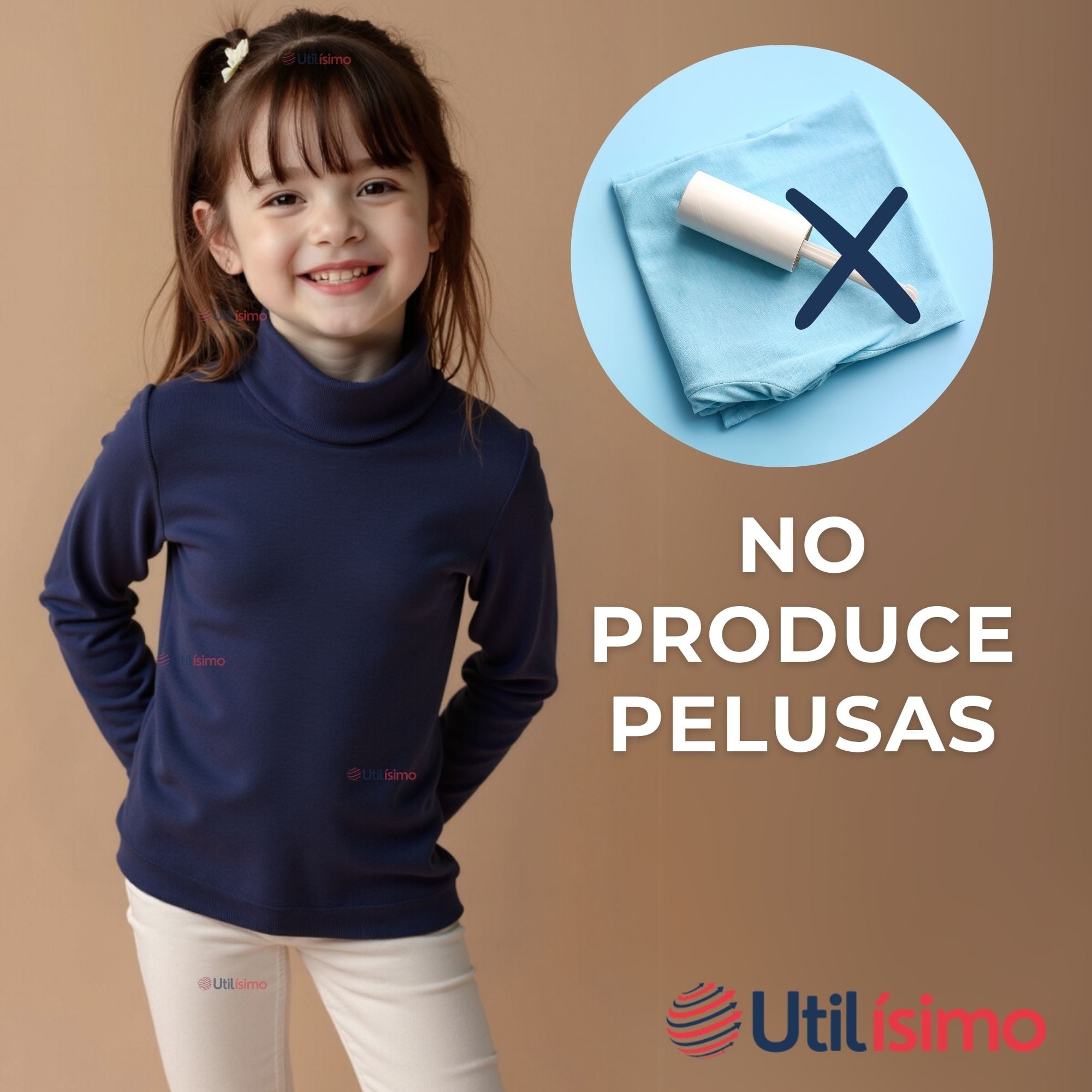 PRIMERA CAPA ESCOLAR BAMBÚ INVIERNO CAMISETA NIÑA CUELLO BEATLE POLERA - 3