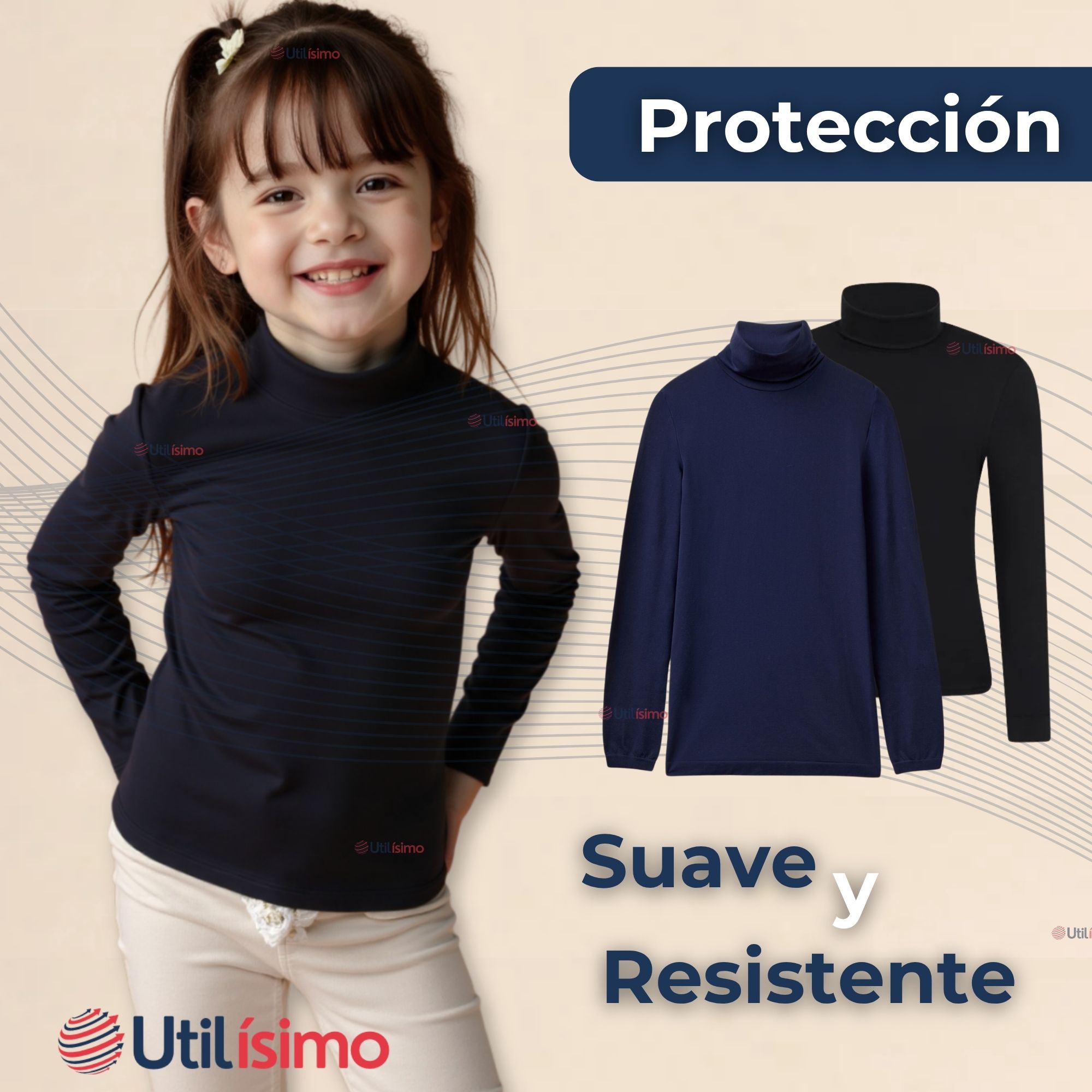 PACK 3 PRIMERA CAPA ESCOLAR BAMBÚ INVIERNO CAMISETA NIÑA CUELLO BEATLE POLERA - 4