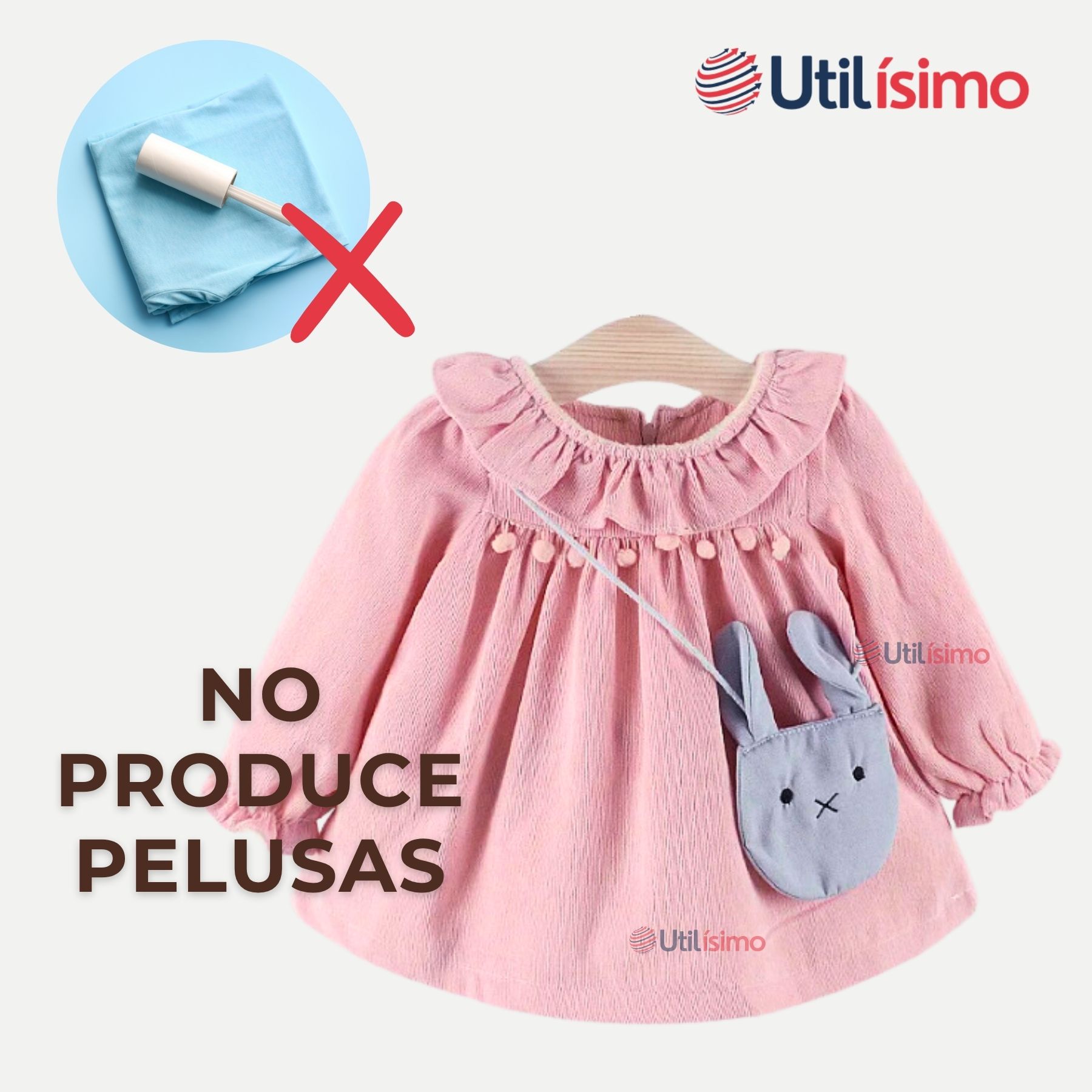 VESTIDO DE COTELÉ CON BOLSO CONEJO FORRADO EN PLUSH NIÑA COLOR ROSADO - 7