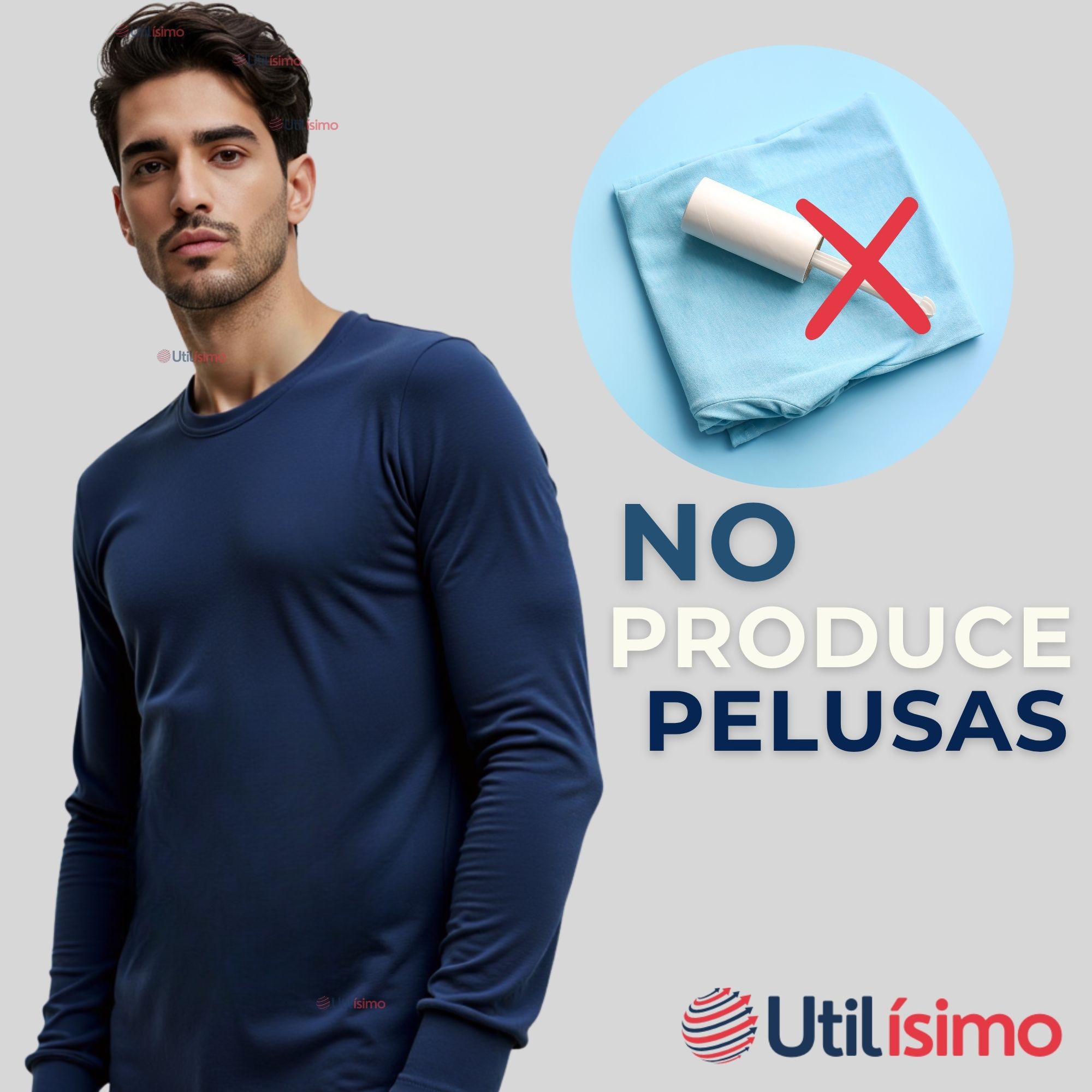 PACK 3 CAMISETAS HOMBRE BAMBÚ MANGA LARGA PRIMERA CAPA POLERAS - 2