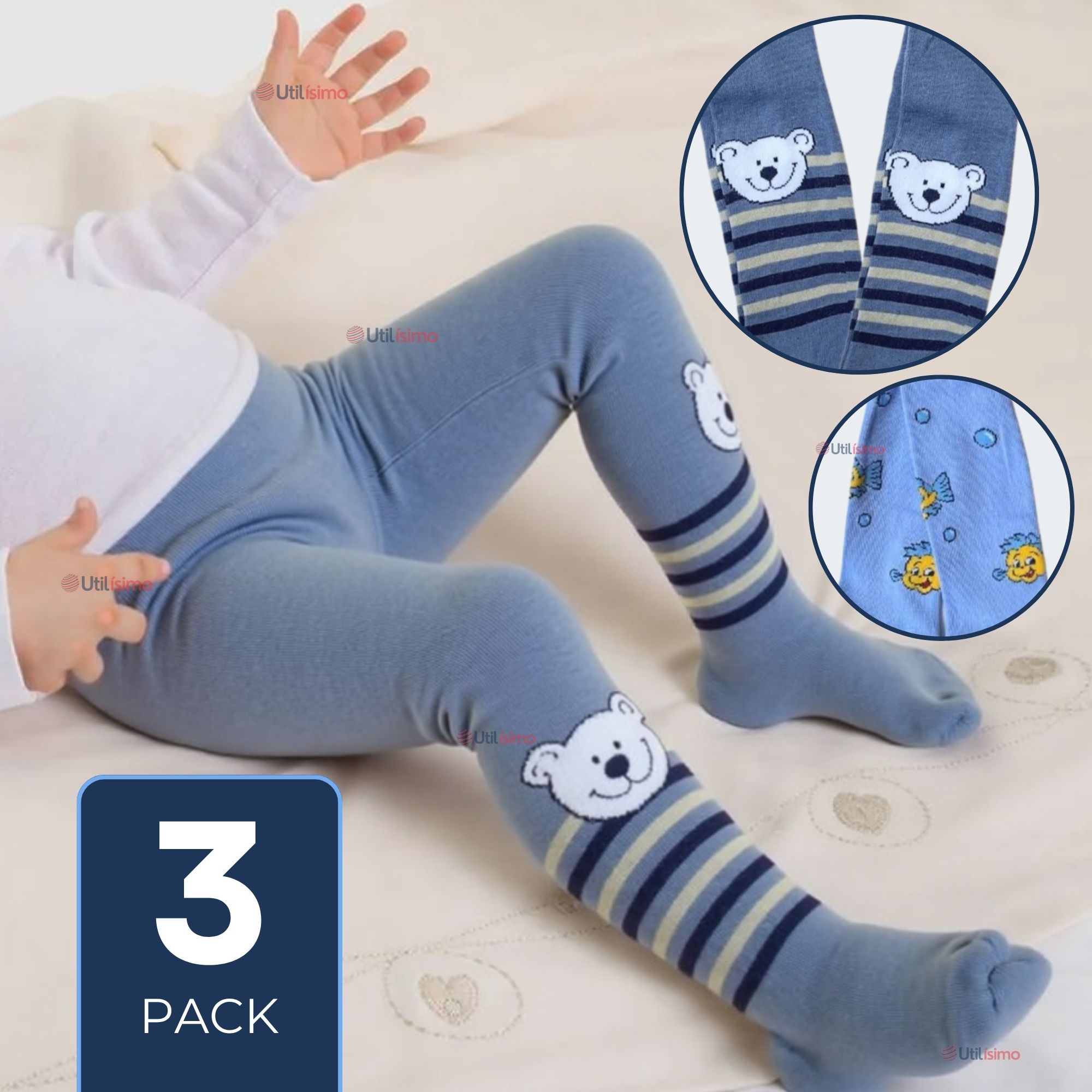 PACK 3 BALLERINA ALGODÓN BEBÉ NIÑO PRIMERA CAPA SURTIDOS - 1