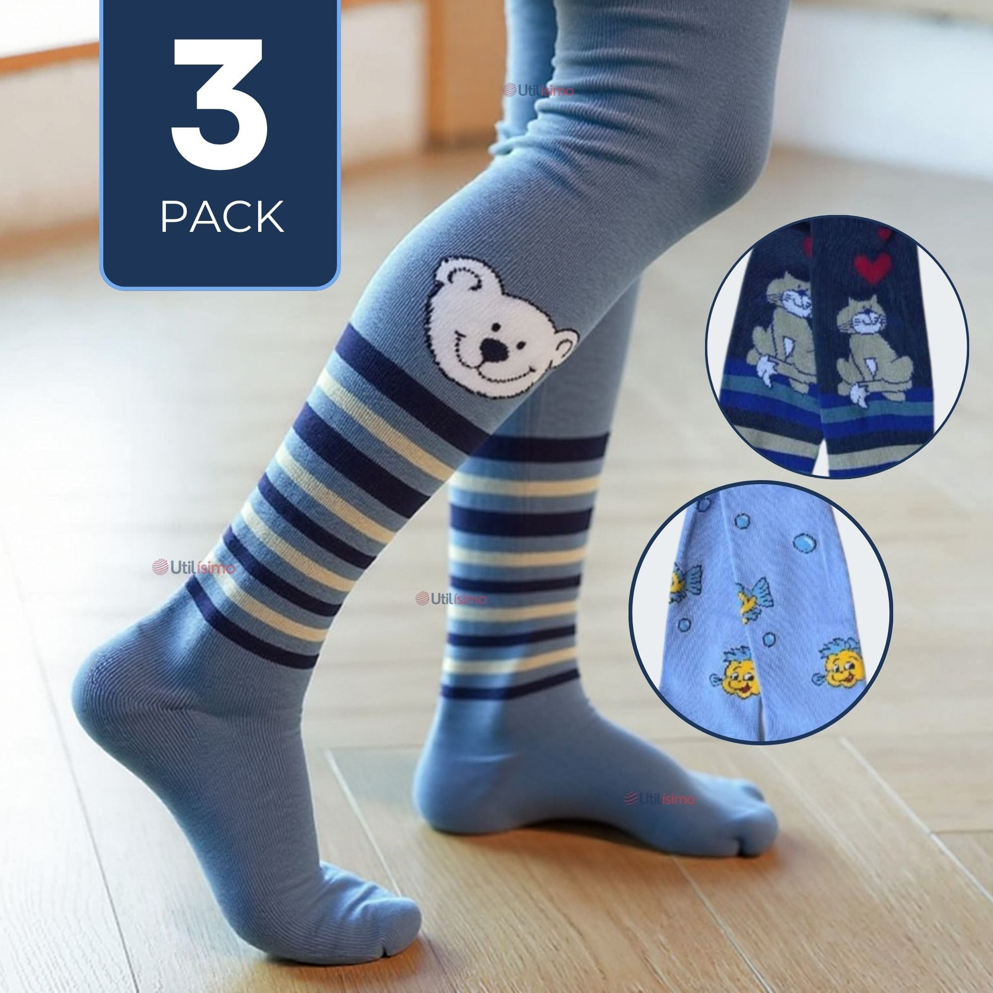 PACK 3 BALLERINA ALGODÓN PRIMERA CAPA SURTIDOS NIÑO - 1
