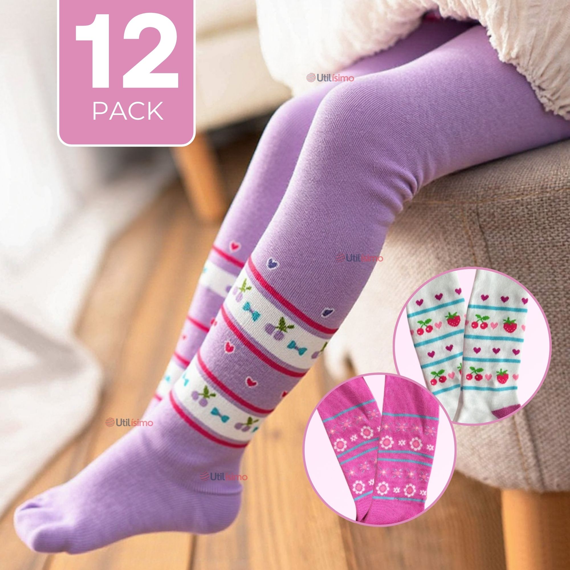 PACK 12 PANTYS PRIMERA CAPA DISEÑOS SURTIDOS BALLERINA NIÑA - 1