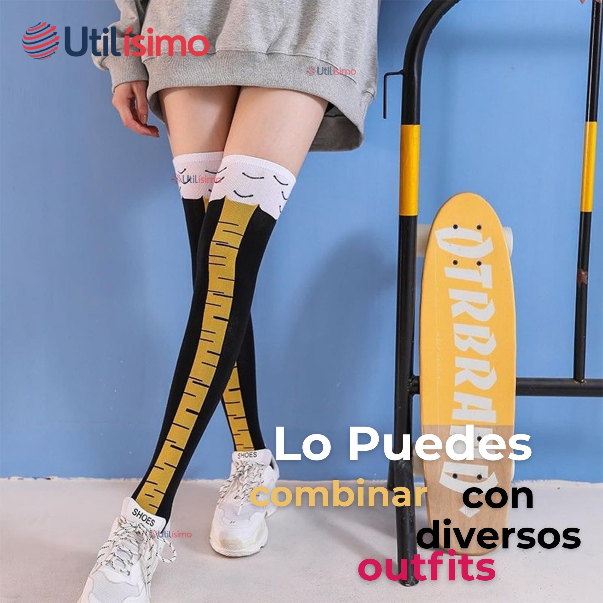 PACK 6 CALCETINES PATA DE GALLINA MUJER LARGOS COLORES SURTIDOS - 5