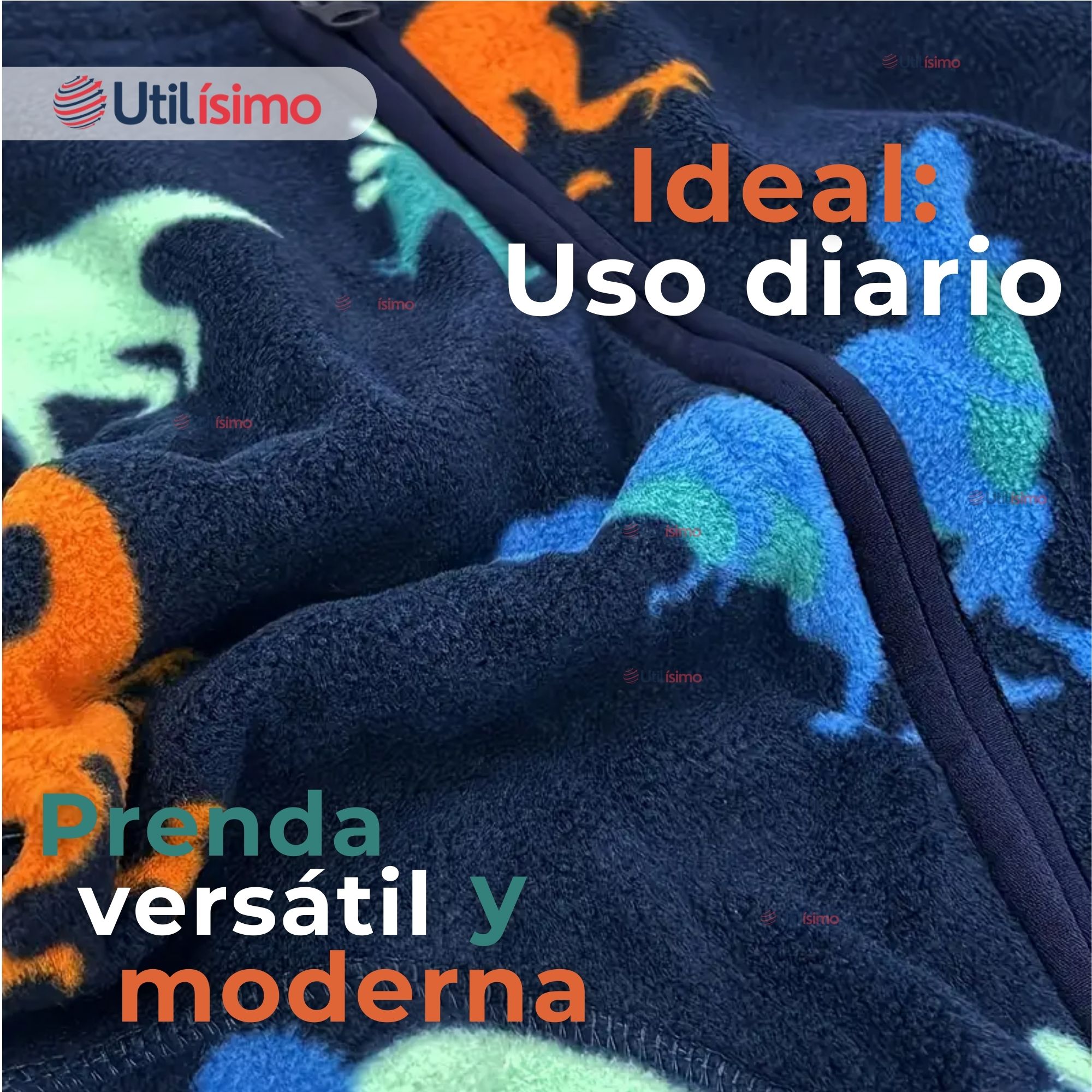 CHAQUETA 100% POLAR NIÑO MANGA LARGA AZUL - 6