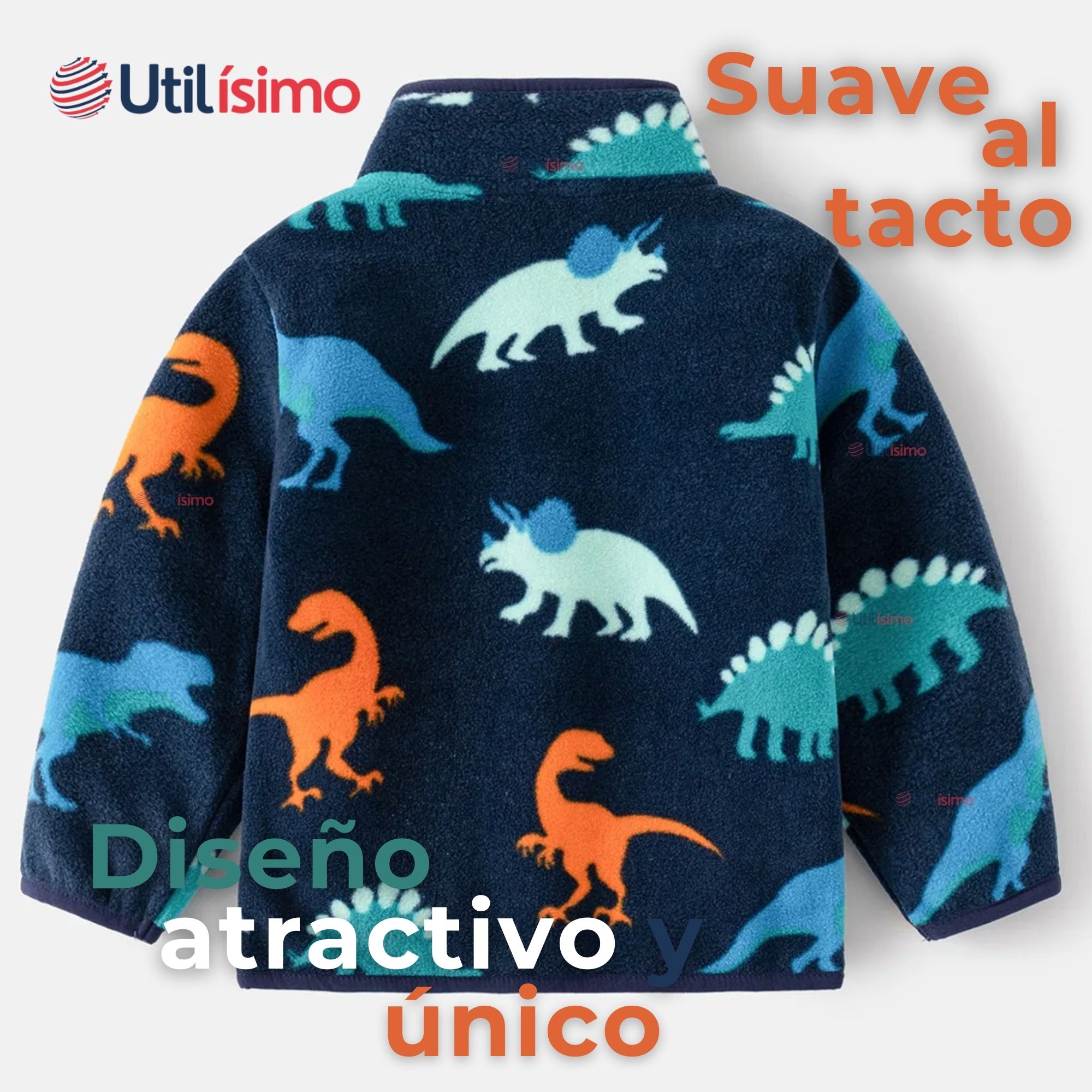 CHAQUETA 100% POLAR NIÑO MANGA LARGA AZUL - 9
