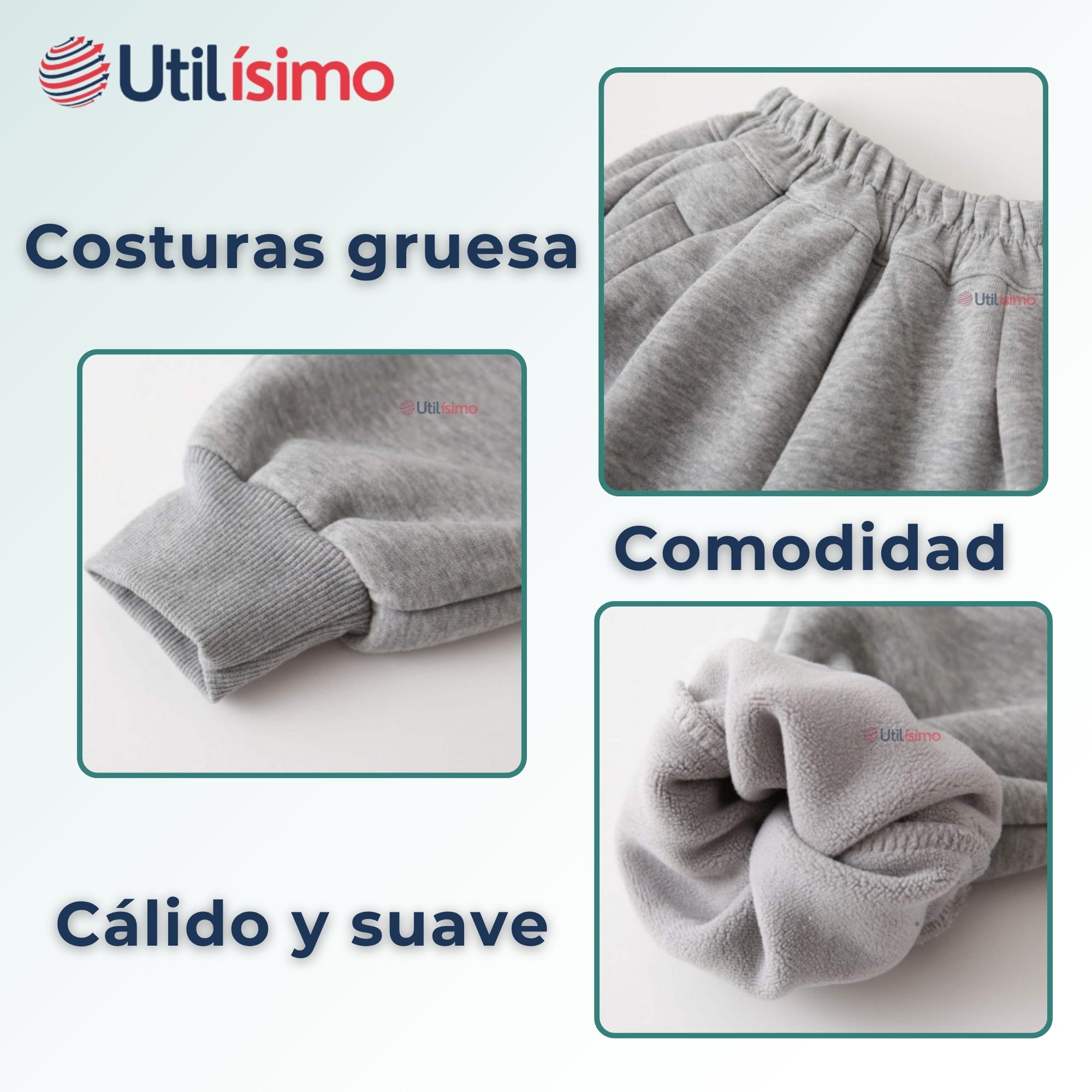 BUZO PARA NIÑOS FORRADO EN 100% POLAR GRIS - 7