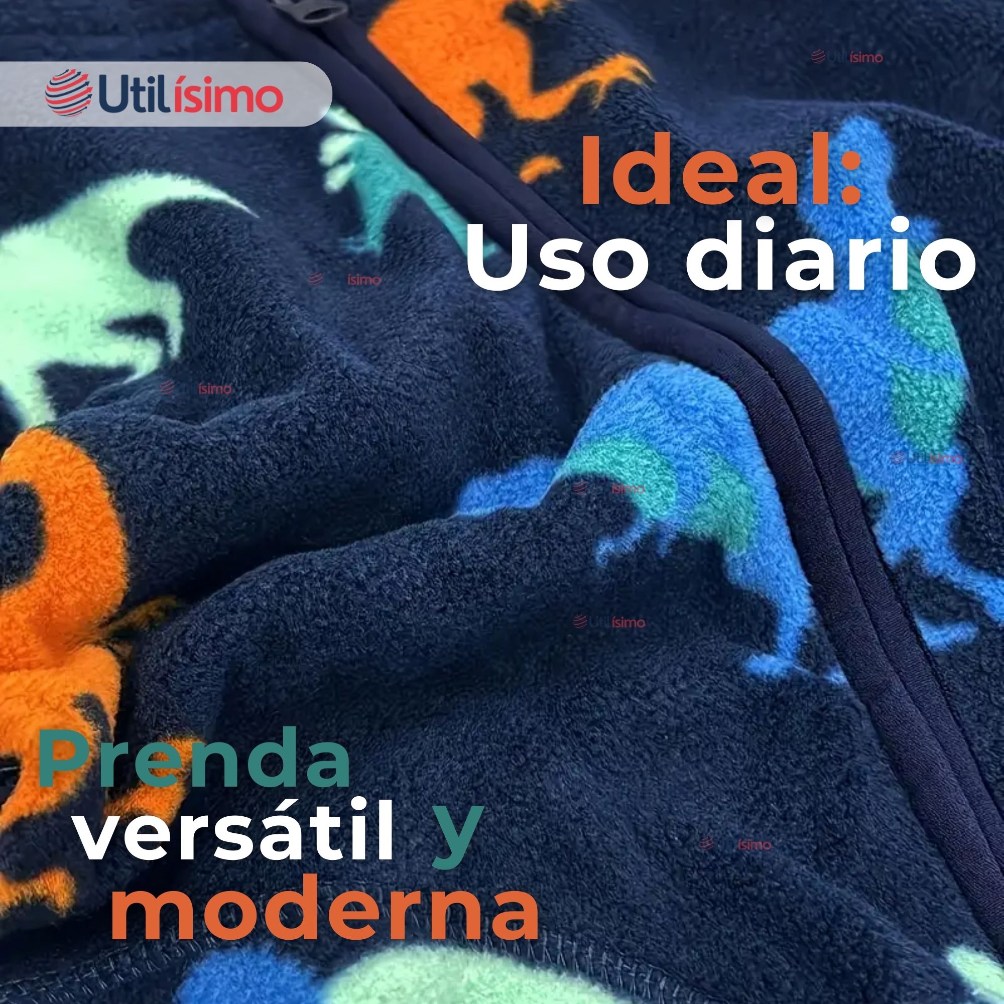 CHAQUETA 100% POLAR NIÑO MANGA LARGA AZUL - 6