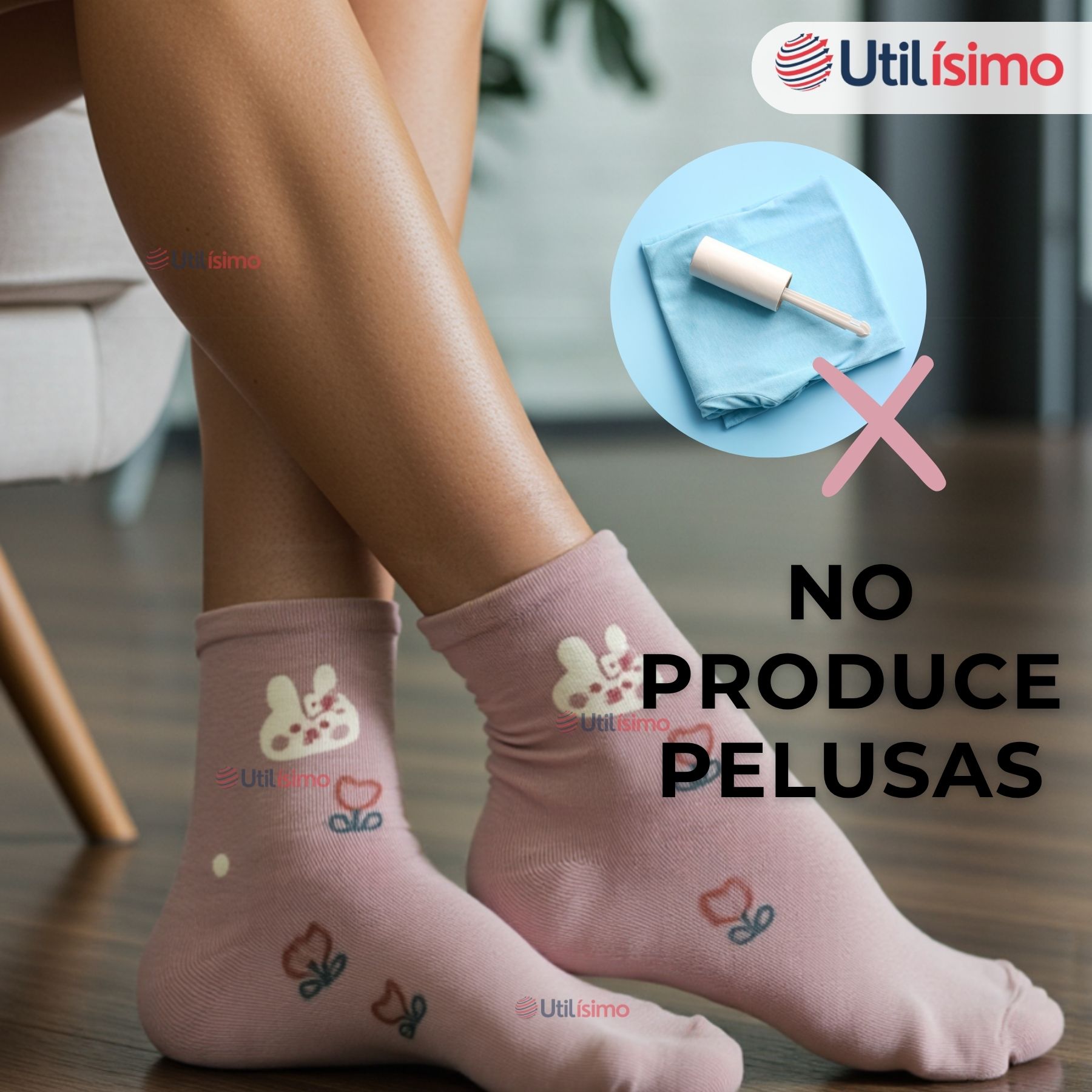 PACK 6 PARES CALCETINES TERCIOPELO DE VISÓN MUJER DISEÑOS SURTIDOS ALGODÓN - 6