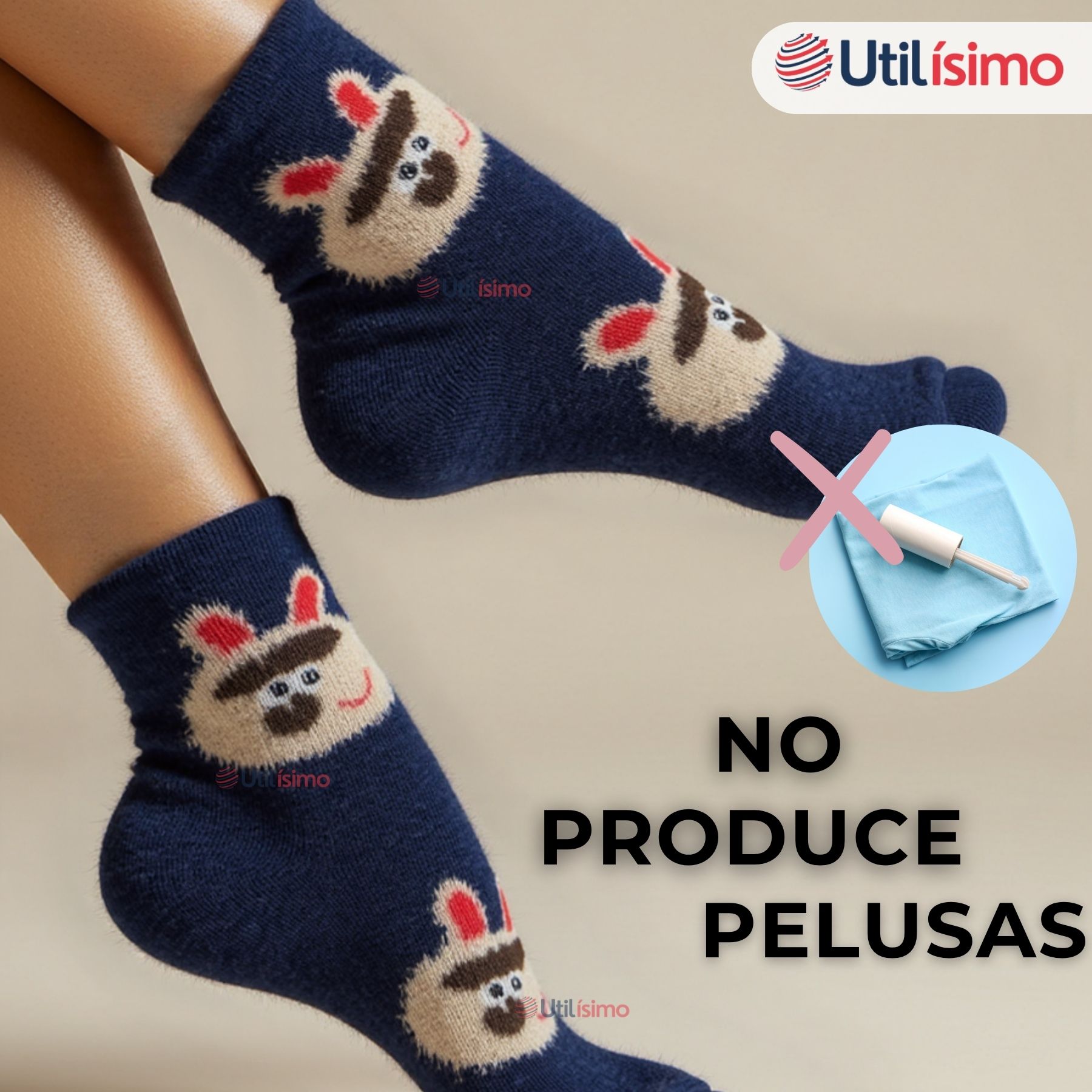 Pack 3 CALCETINES ALGODÒN MUJER MONITOS TERCIOPELO DE VISÓN SURTIDOS - 8
