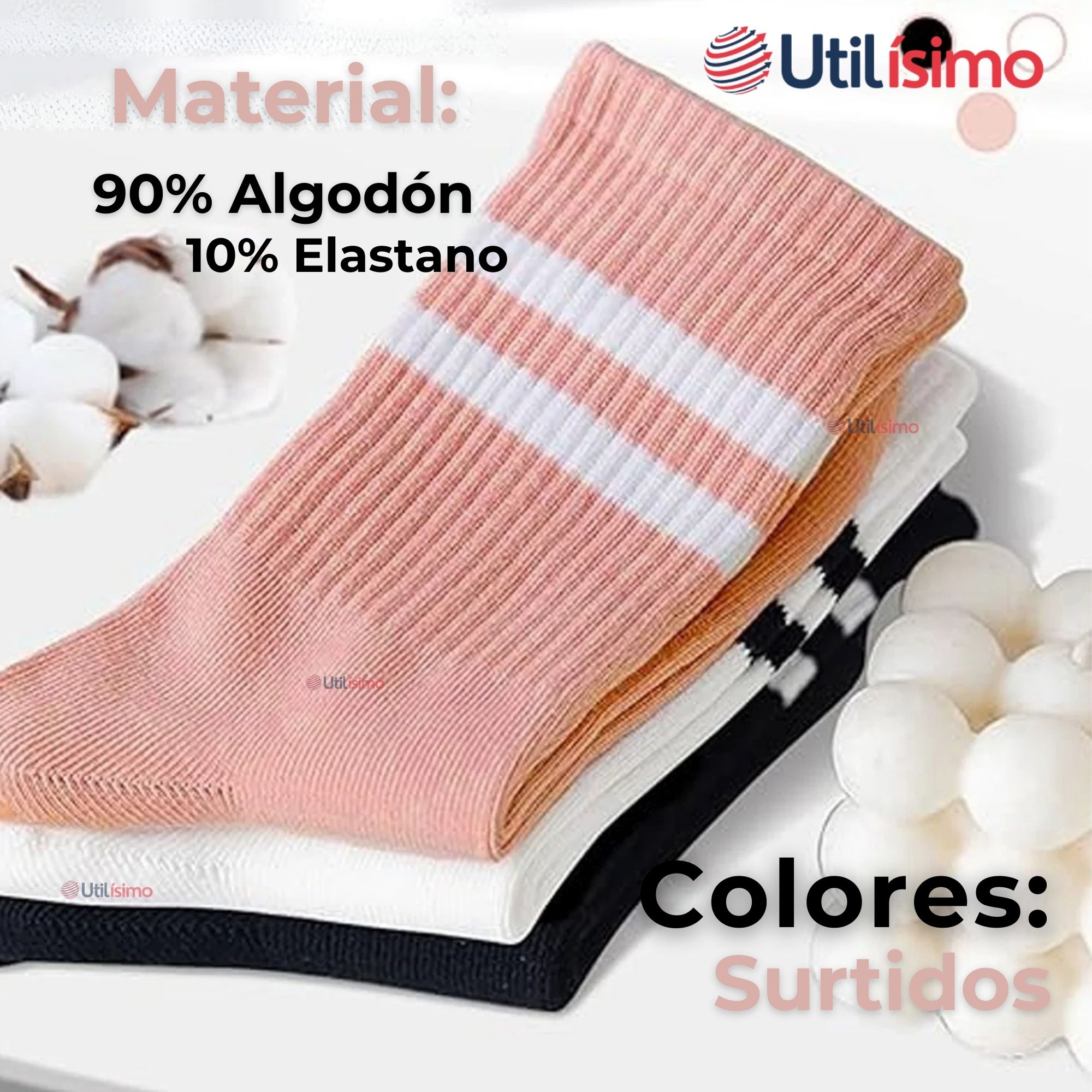 PACK 12 CALCETINES ANTIDESLIZANTES LARGOS MUJER - 2