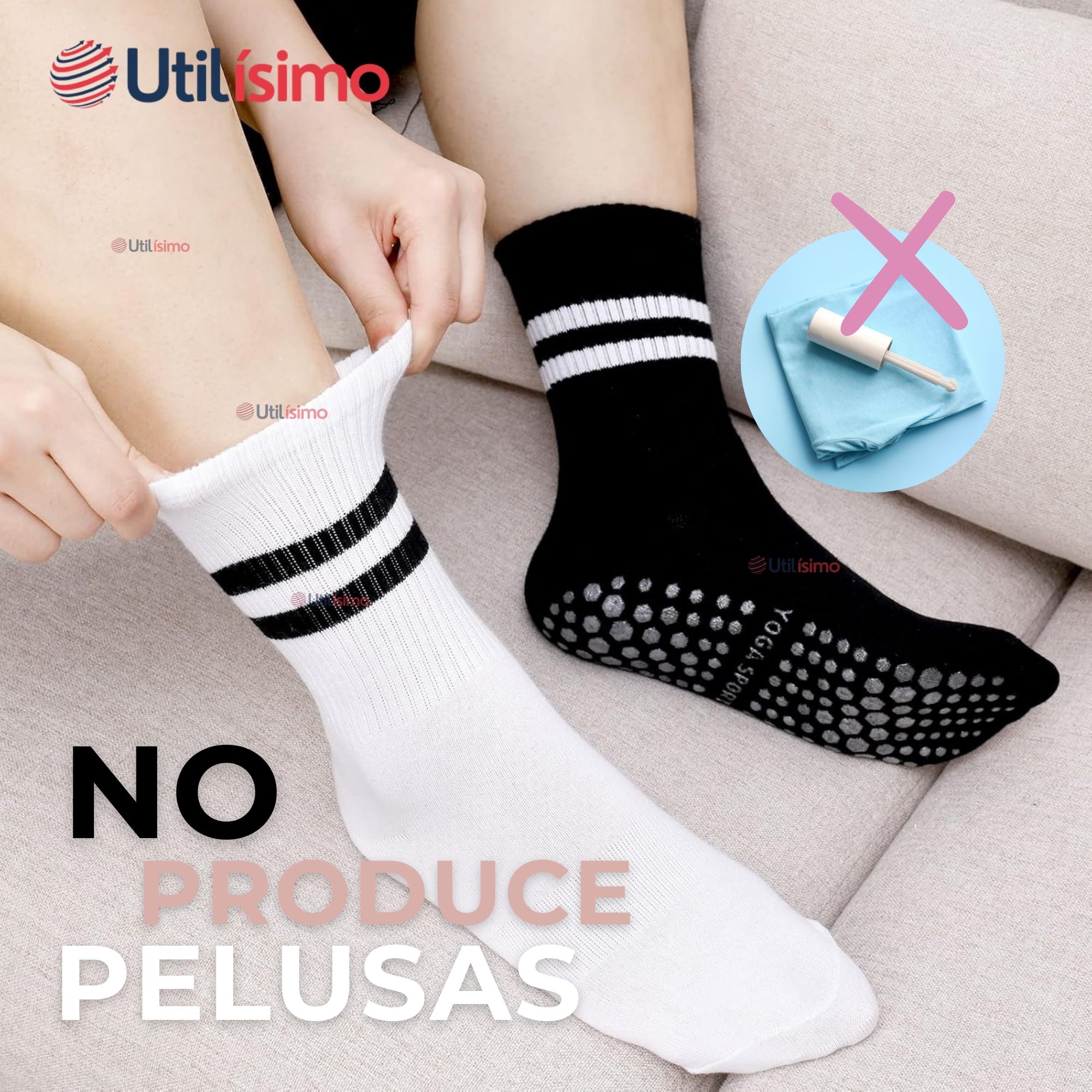 PACK 12 CALCETINES ANTIDESLIZANTES LARGOS MUJER - 9