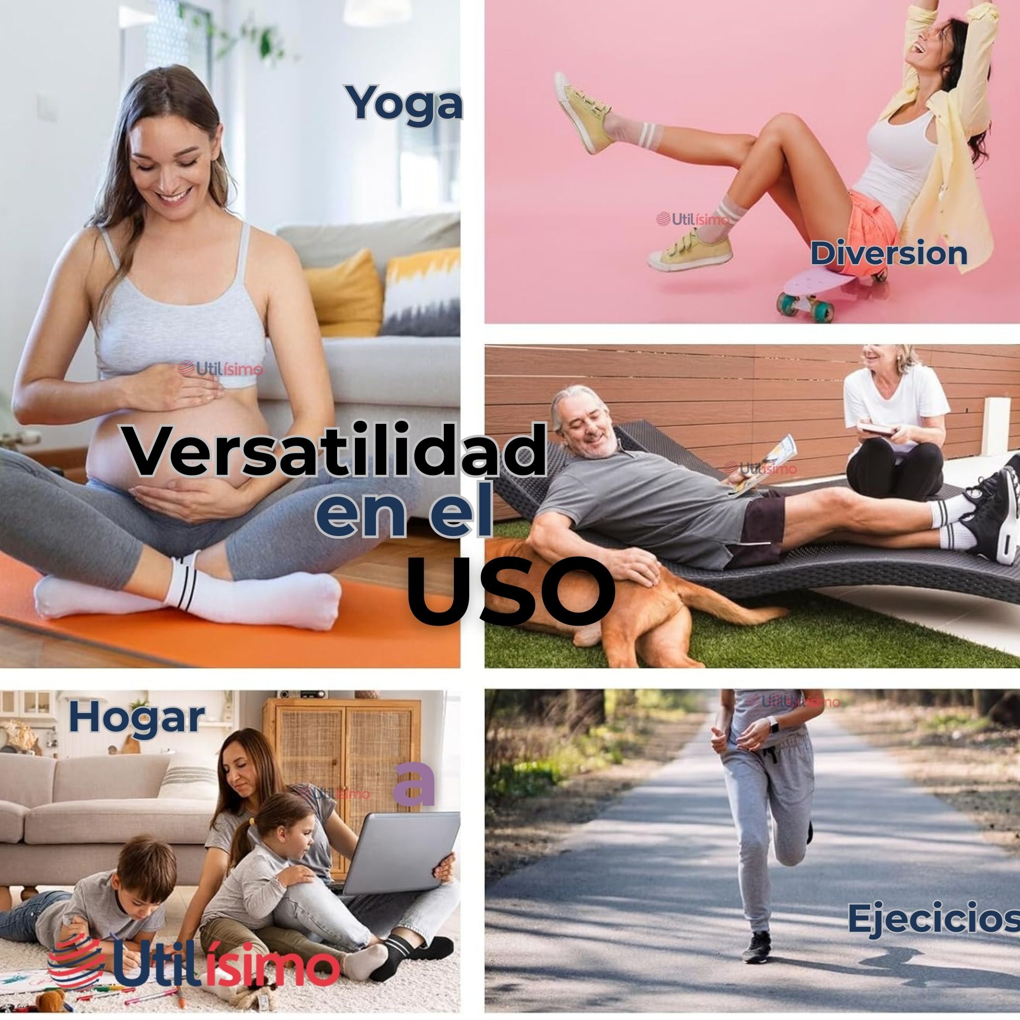 PACK 6 PARES CALCETINES ANTIDESLIZANTES LARGOS HOMBRE - 5