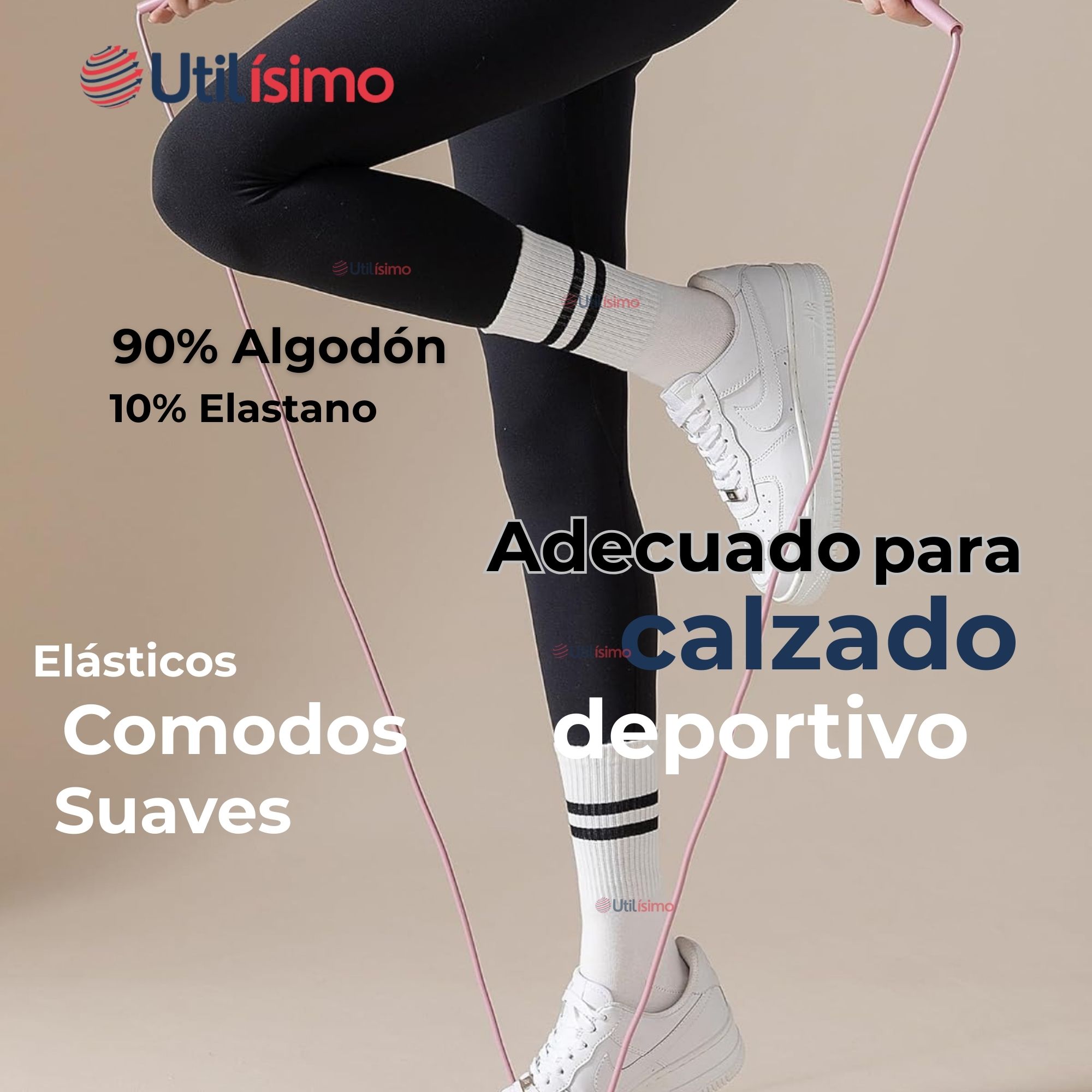 PACK 6 PARES CALCETINES ANTIDESLIZANTES LARGOS HOMBRE - 6