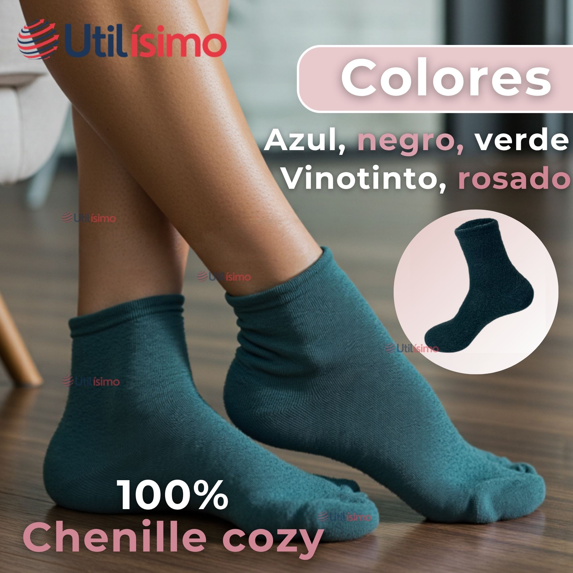 PACK 12 CALCETINES TÉRMICOS EXTRA SUAVES CHENILLE COZY MUJER SURTIDO - 4