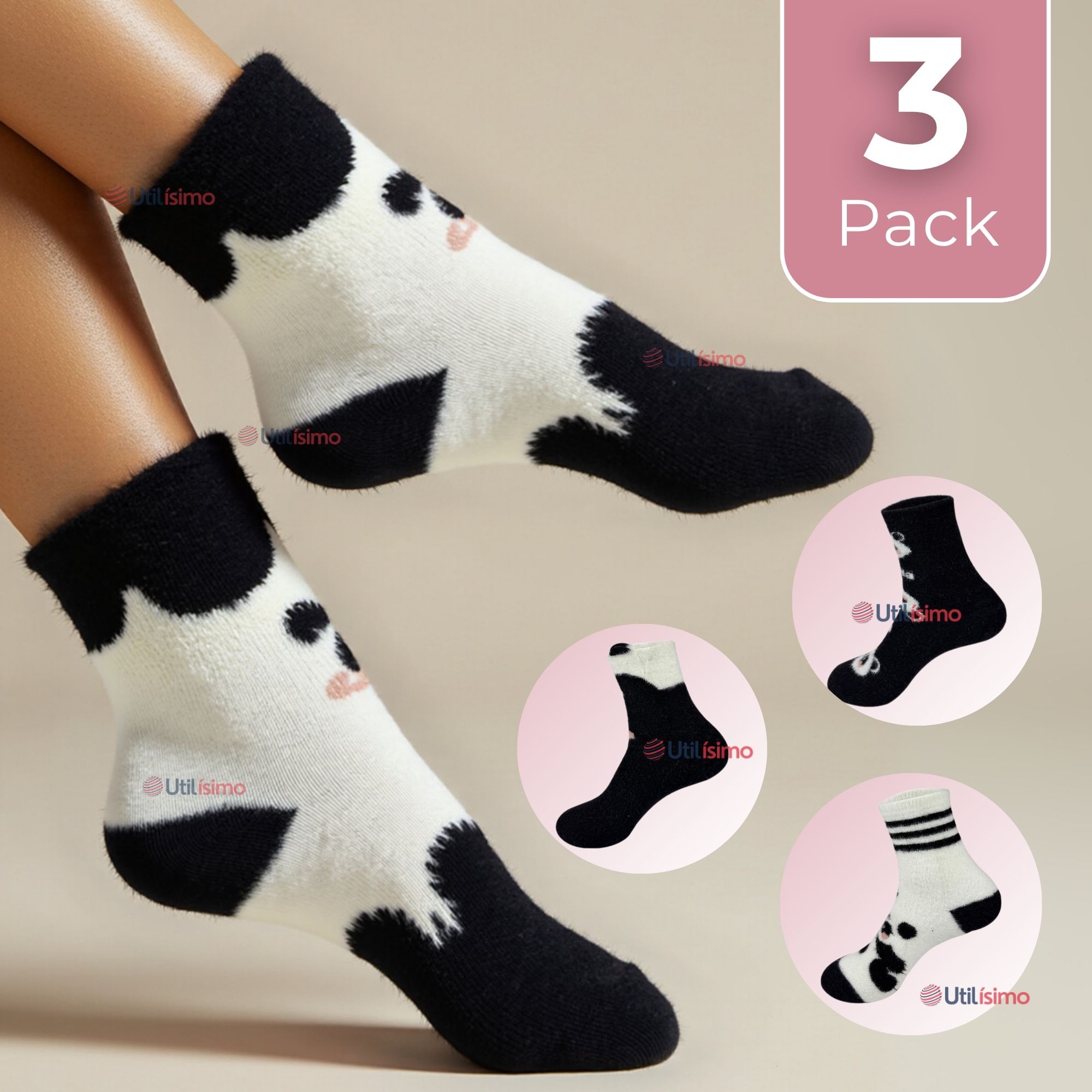 PACK 3 CALCETINES TÉRMICOS EXTRA SUAVES TERCIOPELO DE VISÓN LOLA TEEN SURTIDO - 1