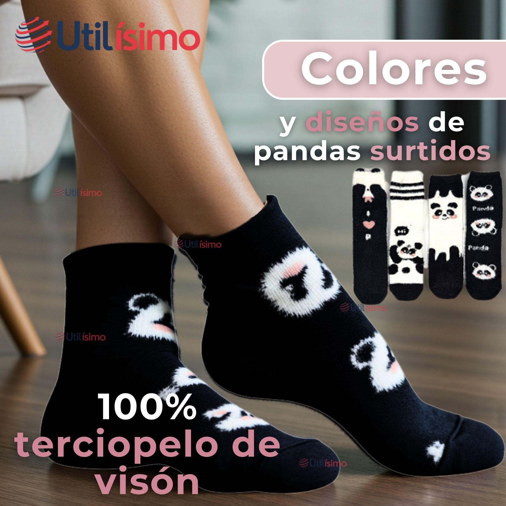 PACK 6 CALCETINES TÉRMICOS EXTRA SUAVES TERCIOPELO DE VISÓN LOLA TEEN SURTIDO - 5