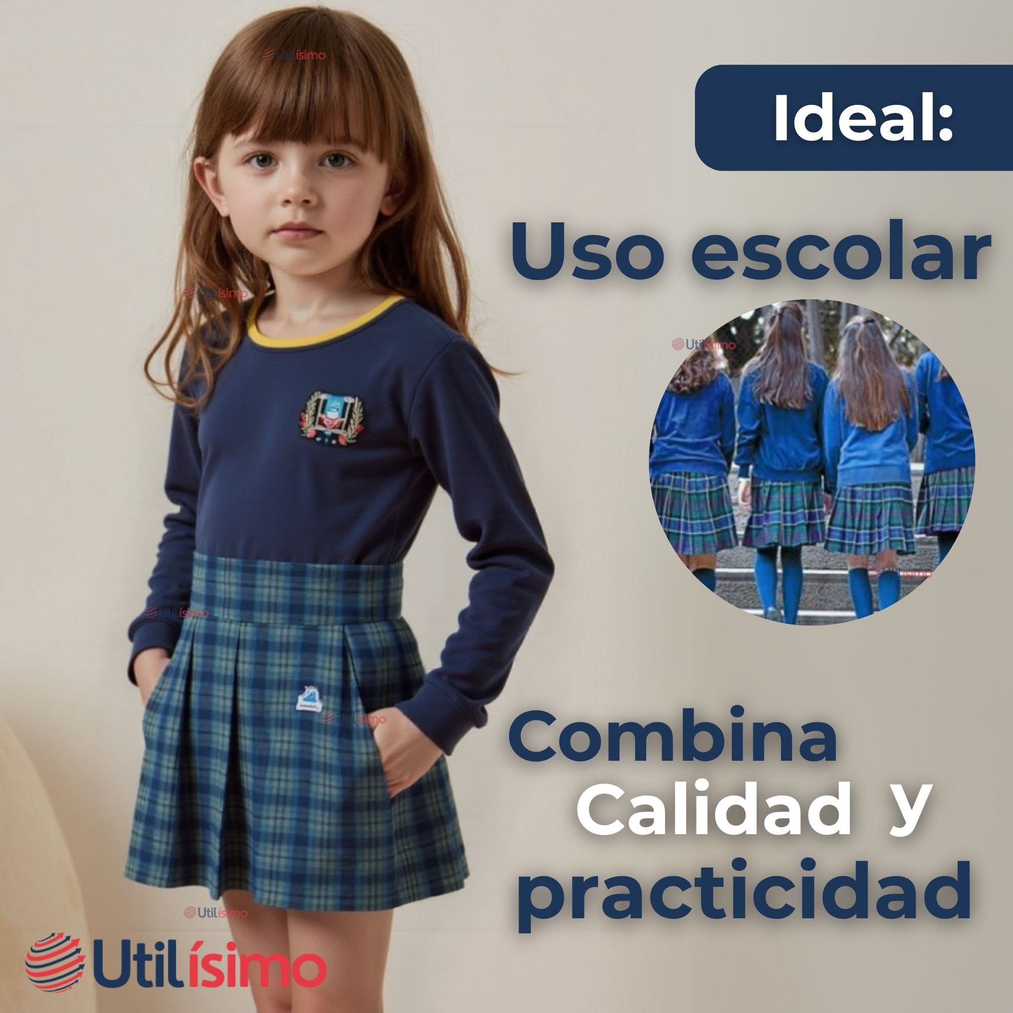 PACK 3 PRIMERA CAPA ESCOLAR BAMBÚ INVIERNO CAMISETA NIÑA CUELLO REDONDO POLERA - 7