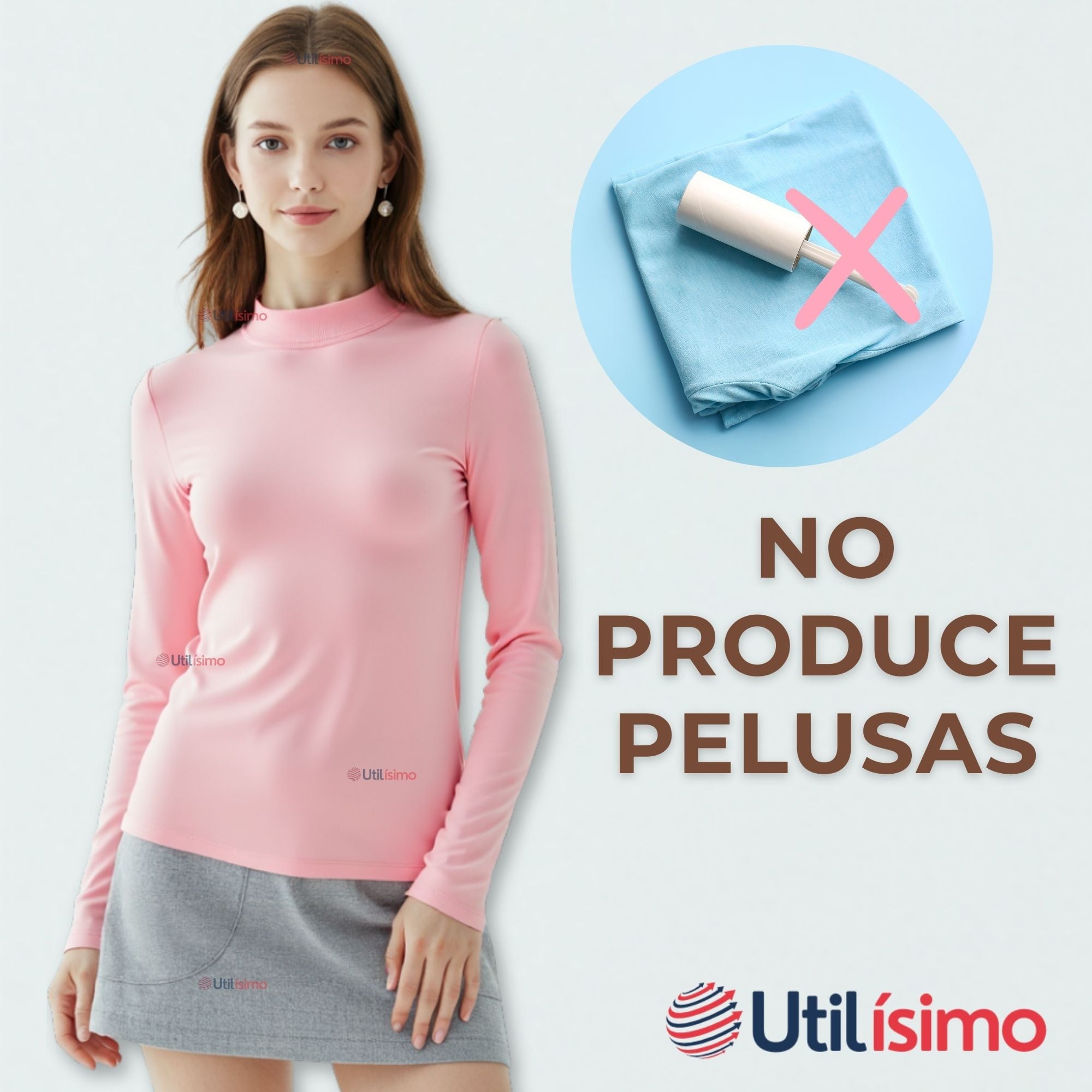 PACK 3 CAMISETA LOLA MUJER PRIMERA CAPA BAMBÚ INVIERNO CUELLO BEATLE POLERA - 4