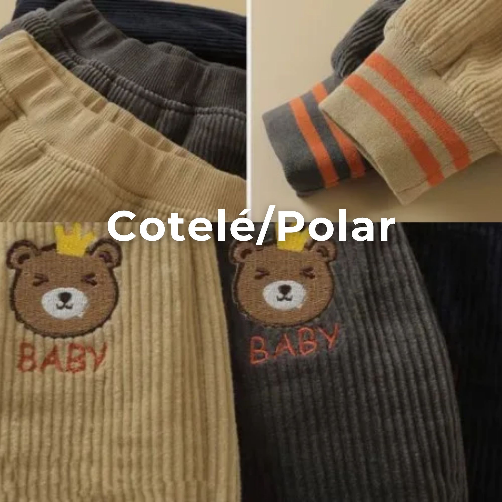 BUZO COTELÉ BEBÉ NIÑO FORRADO EN POLAR EN COLOR NEGRO PANTALÓN - 8