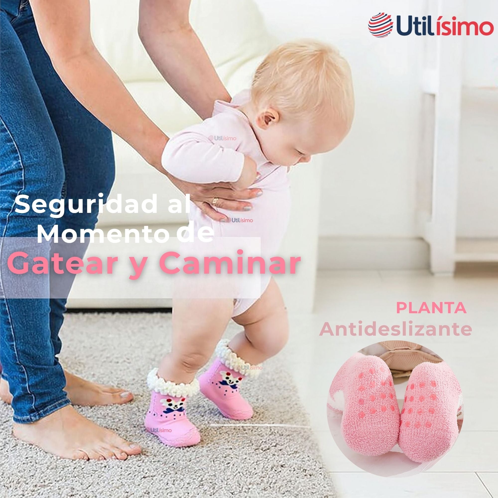 CALCETINES DE CHIPORRO BEBÉ NIÑA ANTIDESLIZANTE COLORES SURTIDOS - 4