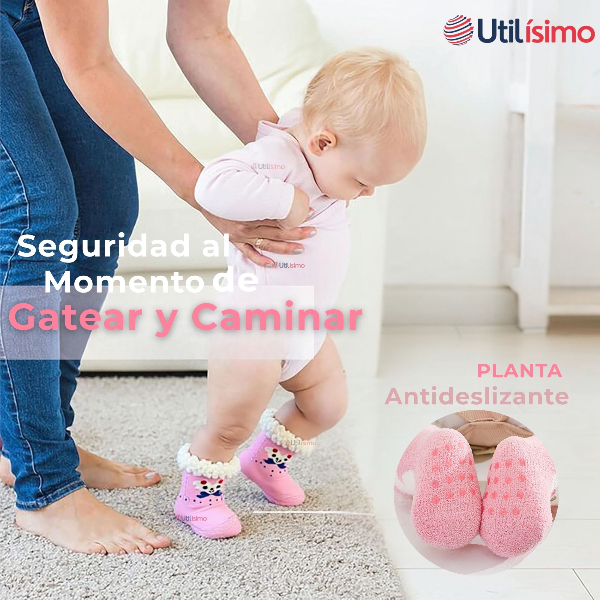 CALCETINES DE CHIPORRO BEBÉ NIÑA ANTIDESLIZANTE COLORES SURTIDOS - 4